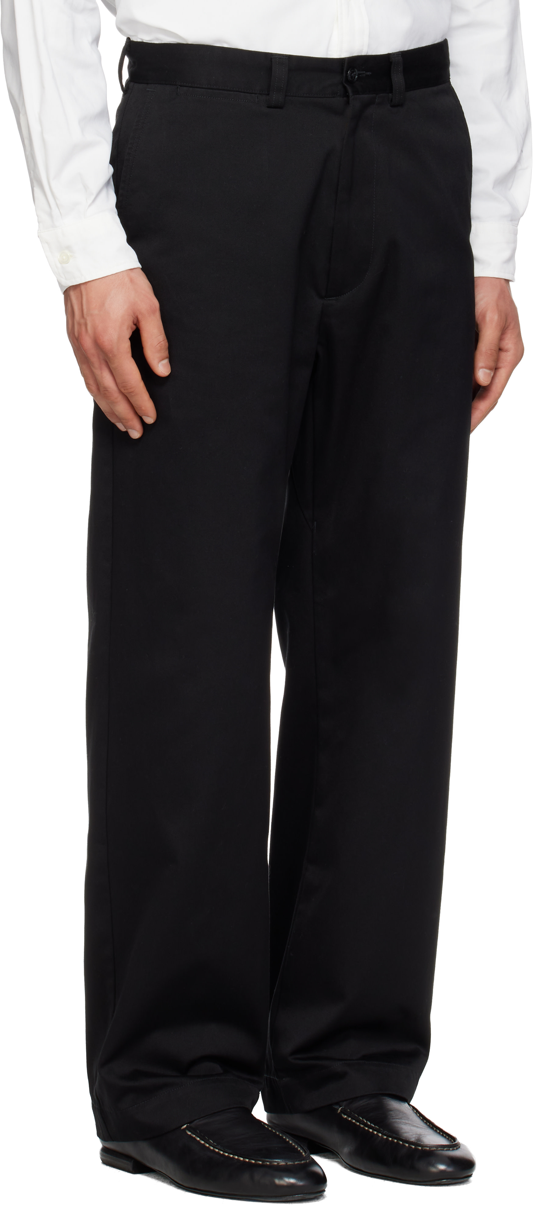 nanamica: Black Wide Straight Chino Trousers | SSENSE