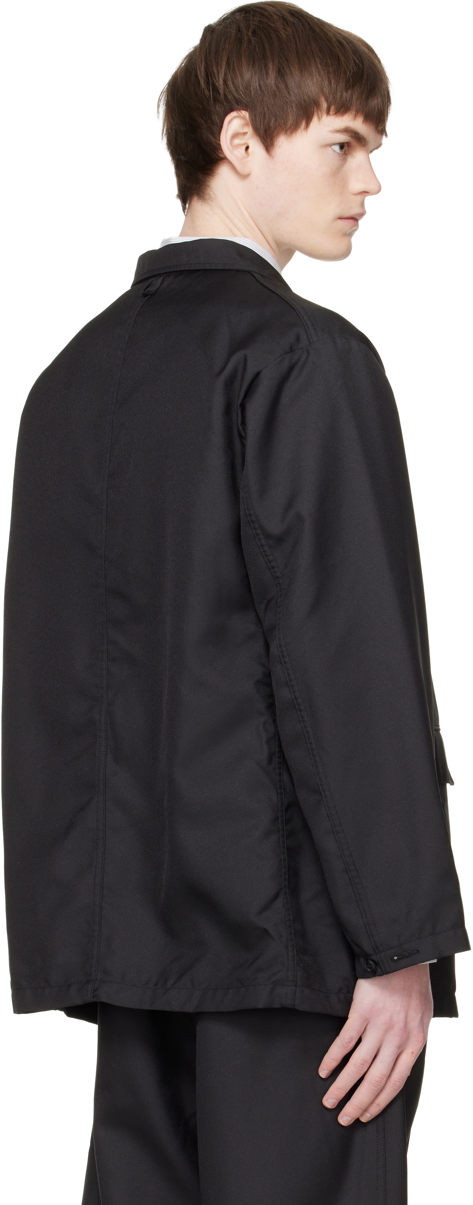 nanamica: Black Polyester Twill Club Blazer | SSENSE