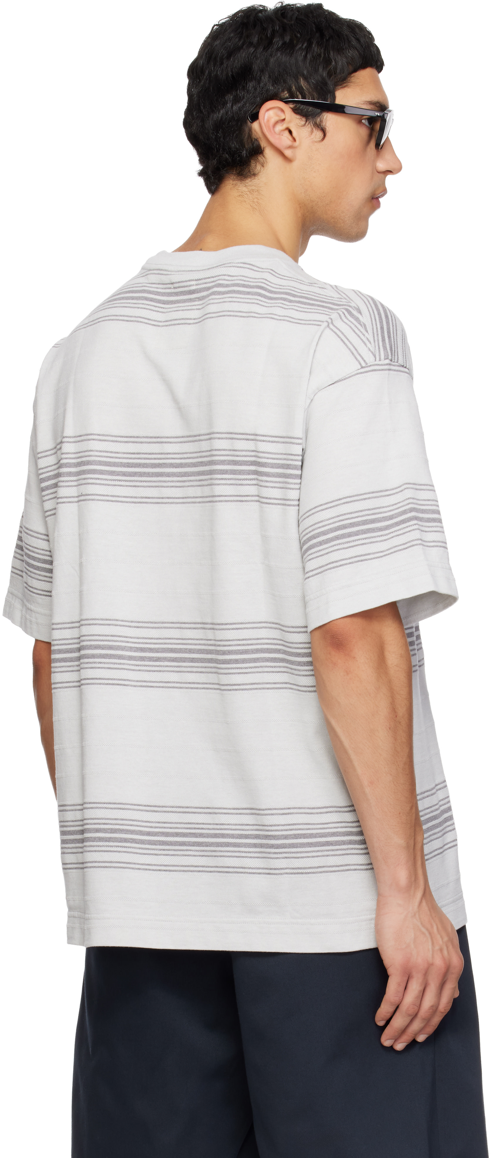 nanamica - Gray Stripe T-shirt