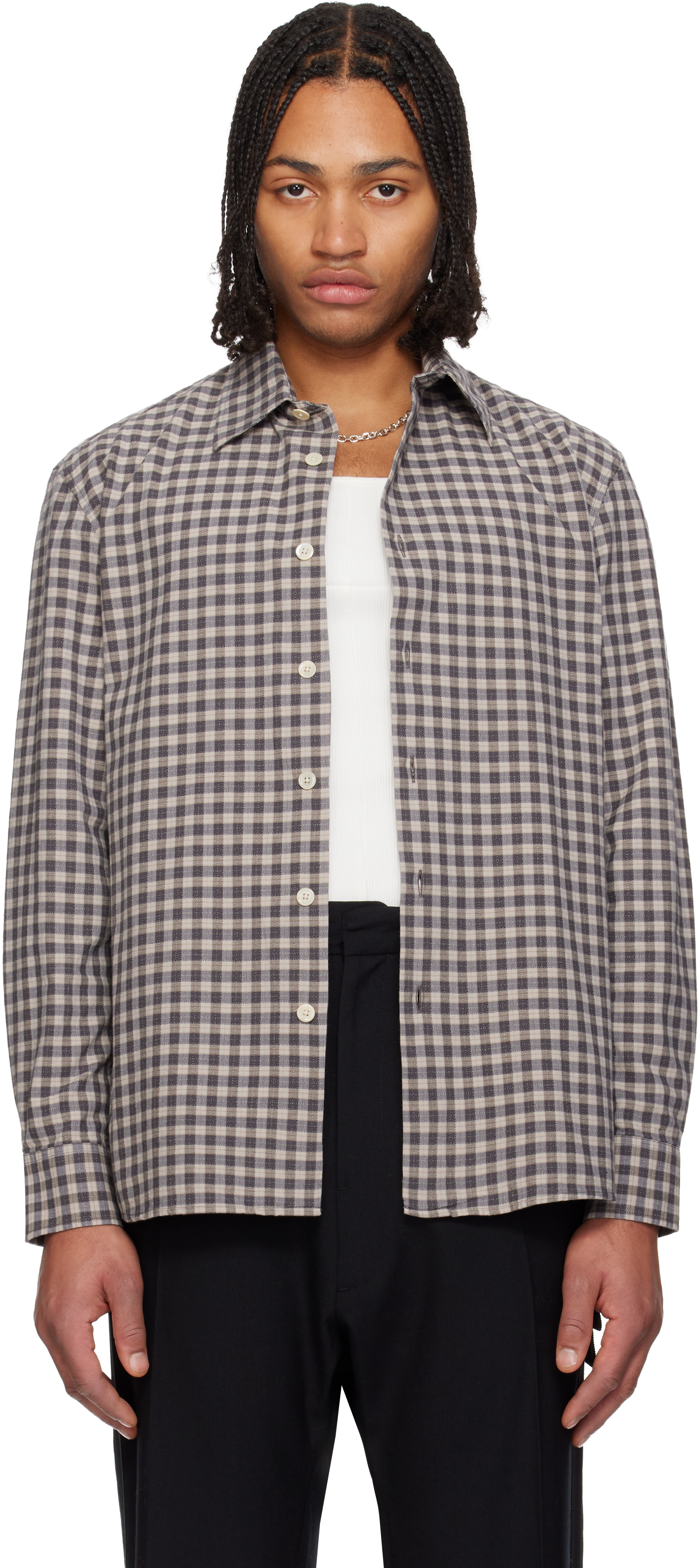 Sunflower - Chemise Studio gris et beige