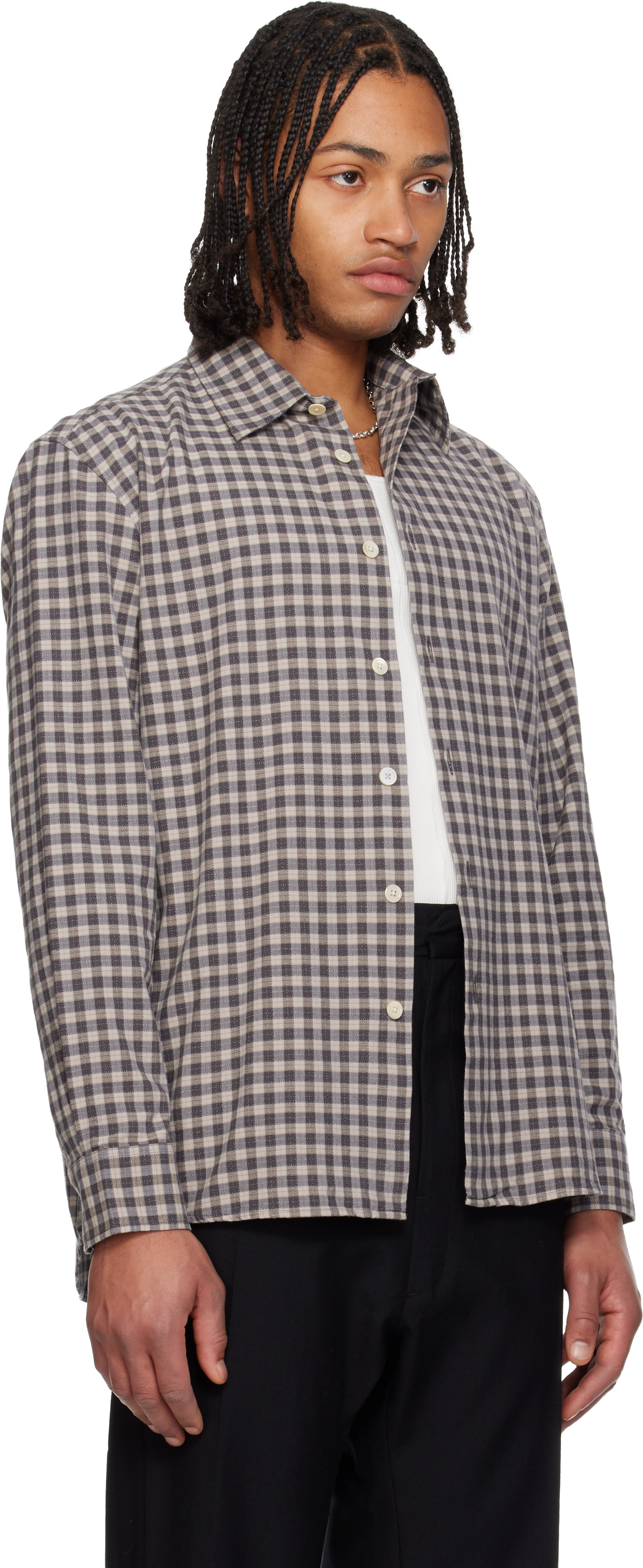 Sunflower - Chemise Studio gris et beige