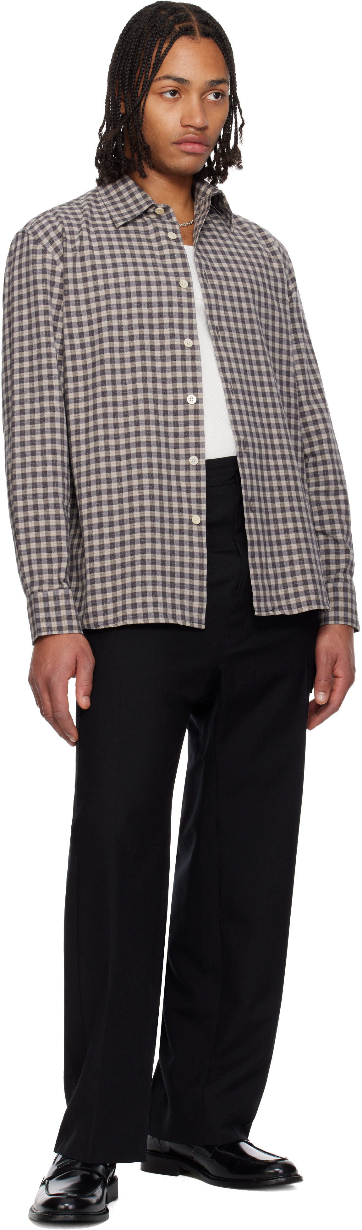 Sunflower - Chemise Studio gris et beige