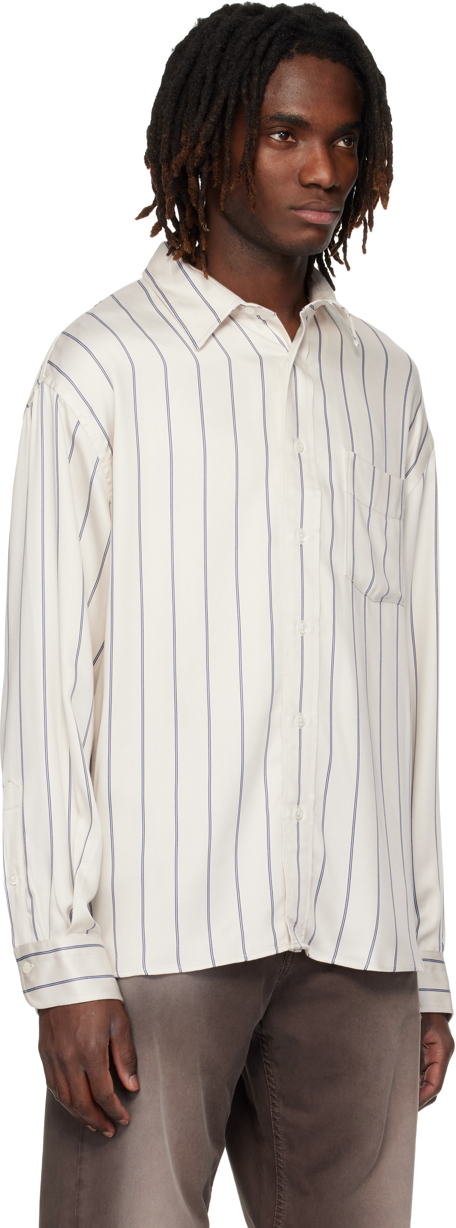 Sunflower - Beige & Blue New Base Fluid Shirt