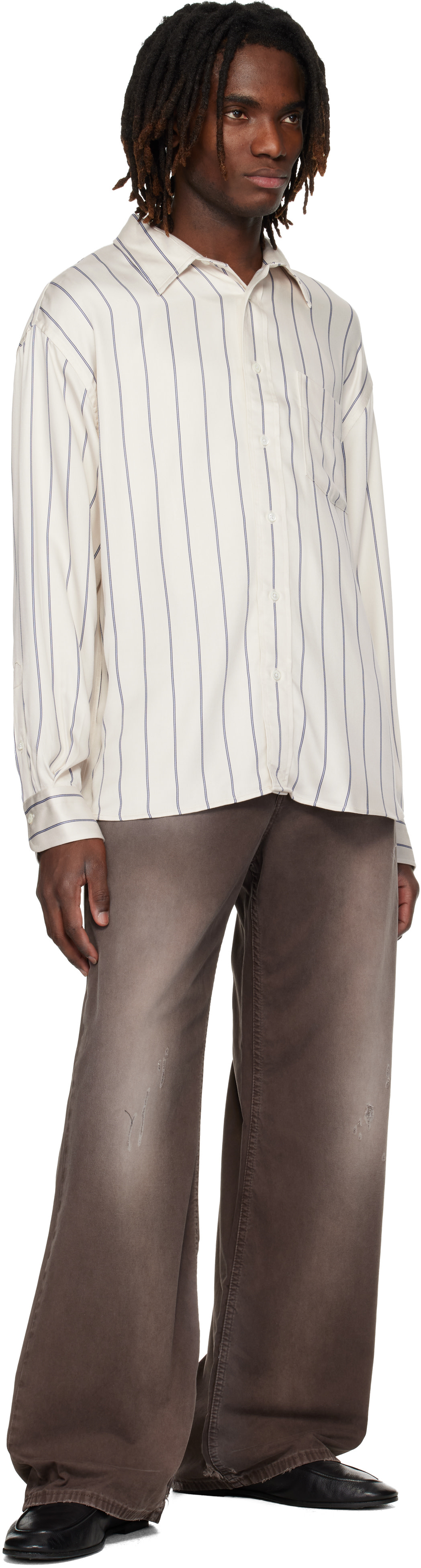 Sunflower - Beige & Blue New Base Fluid Shirt