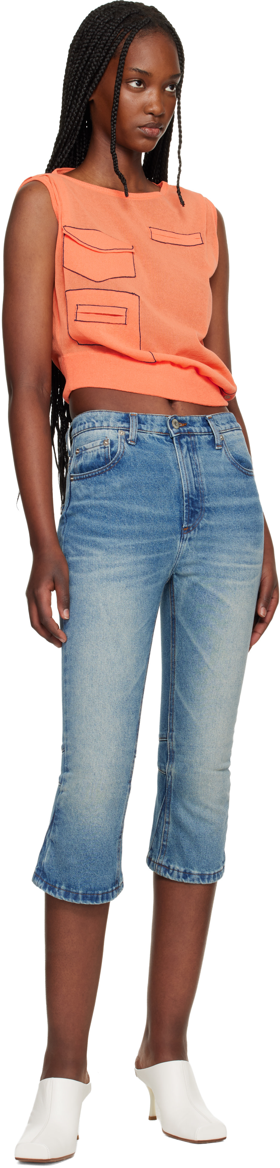 Edward Cuming - Capri Jerk bleu en denim