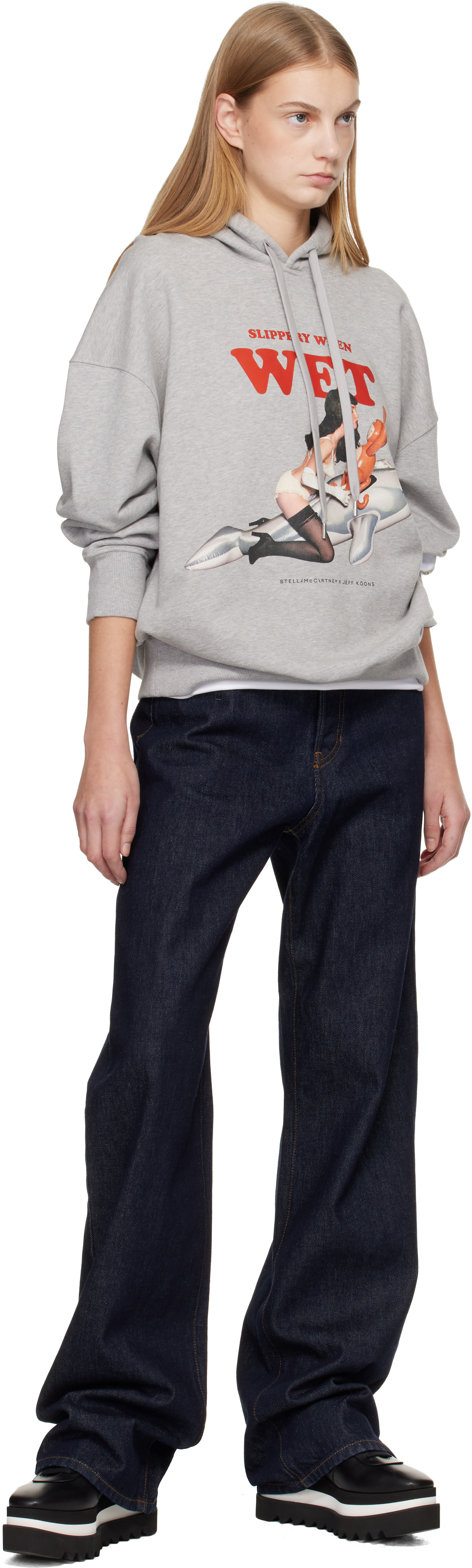 Stella McCartney - Pull à capuche 'Slippery When Wet' gris édition Jeff Koons