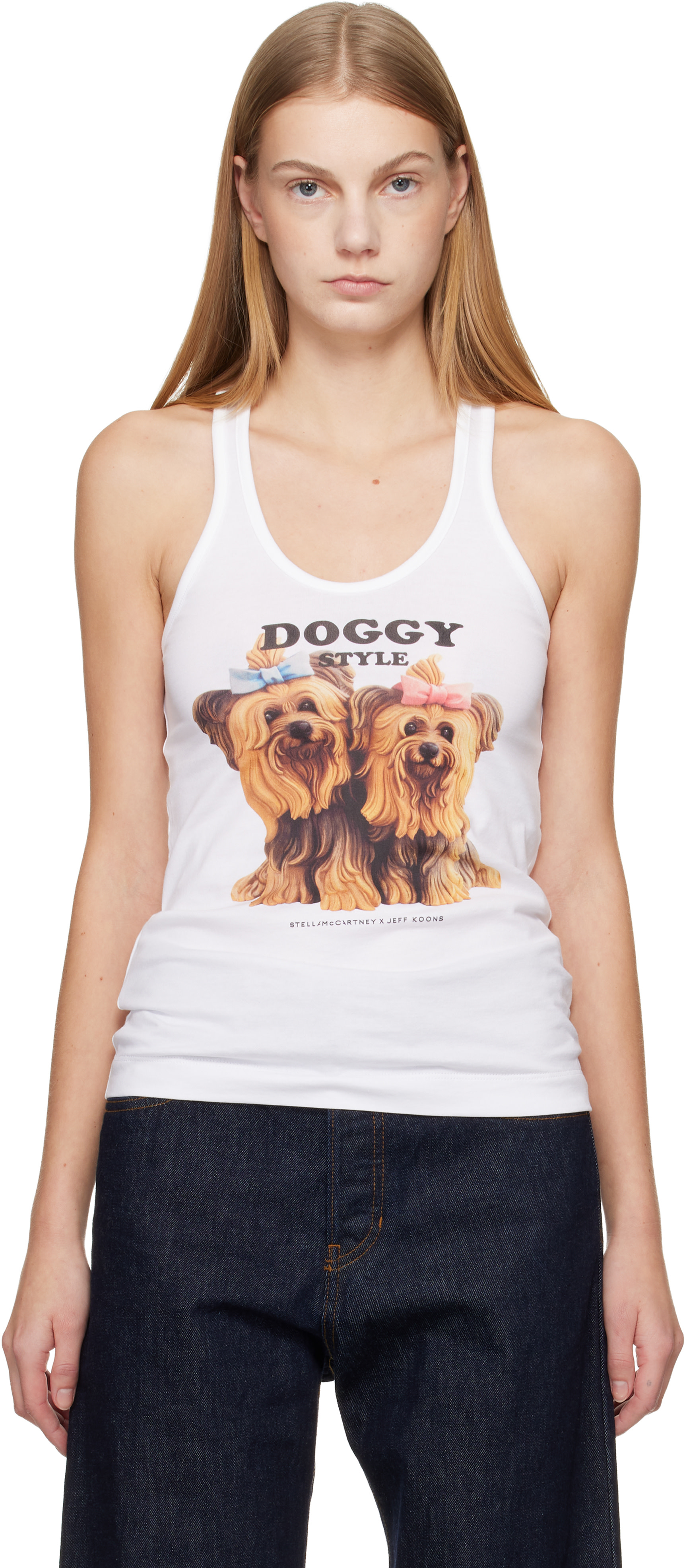 Stella McCartney: White Jeff Koons Edition 'Doggy Style' Tank Top