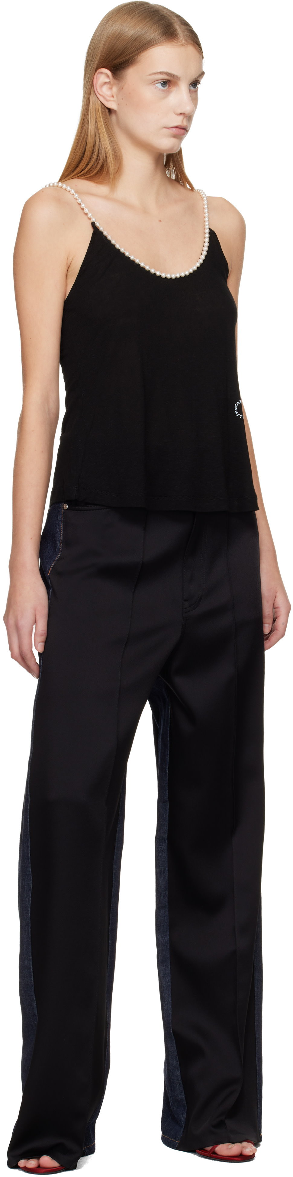 Stella McCartney - Haut noir à perles brodées