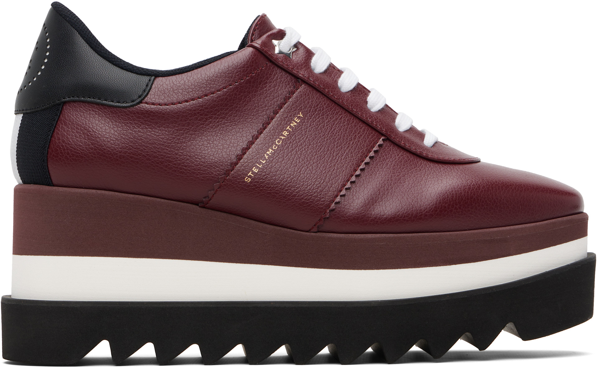 Stella McCartney - Baskets Sneak-Elyse bourgogne à plateforme