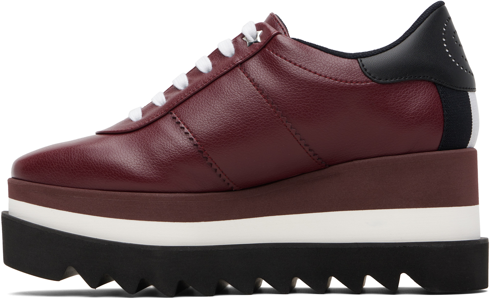 Stella McCartney - Baskets Sneak-Elyse bourgogne à plateforme