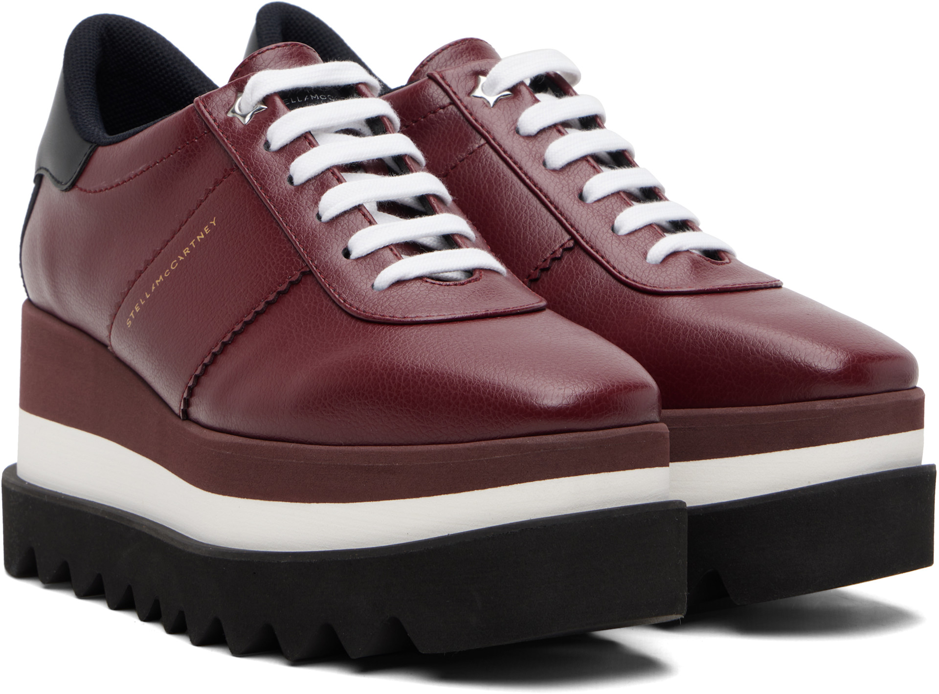 Stella McCartney - Baskets Sneak-Elyse bourgogne à plateforme