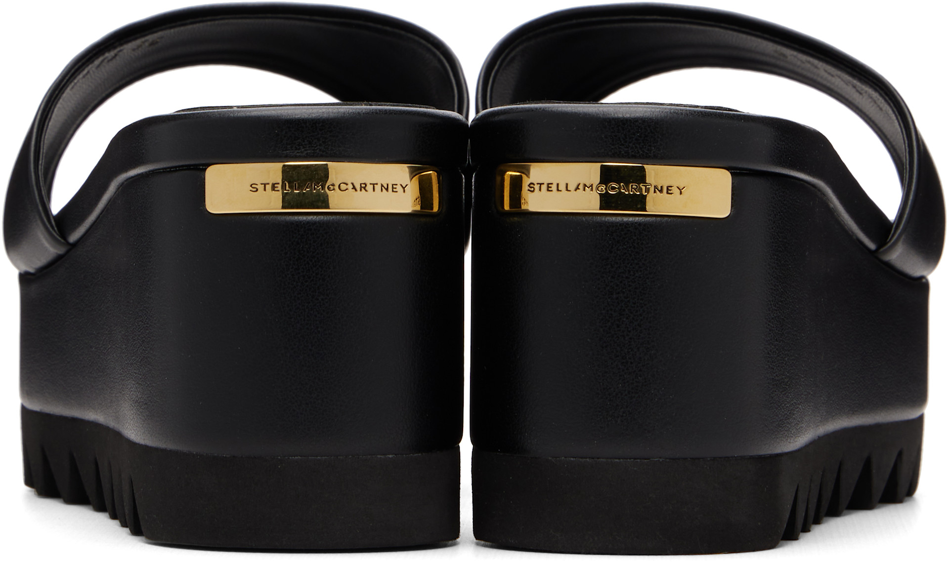 Stella McCartney: ブラック Sneak-Elyse ウェッジ スライドサンダル 