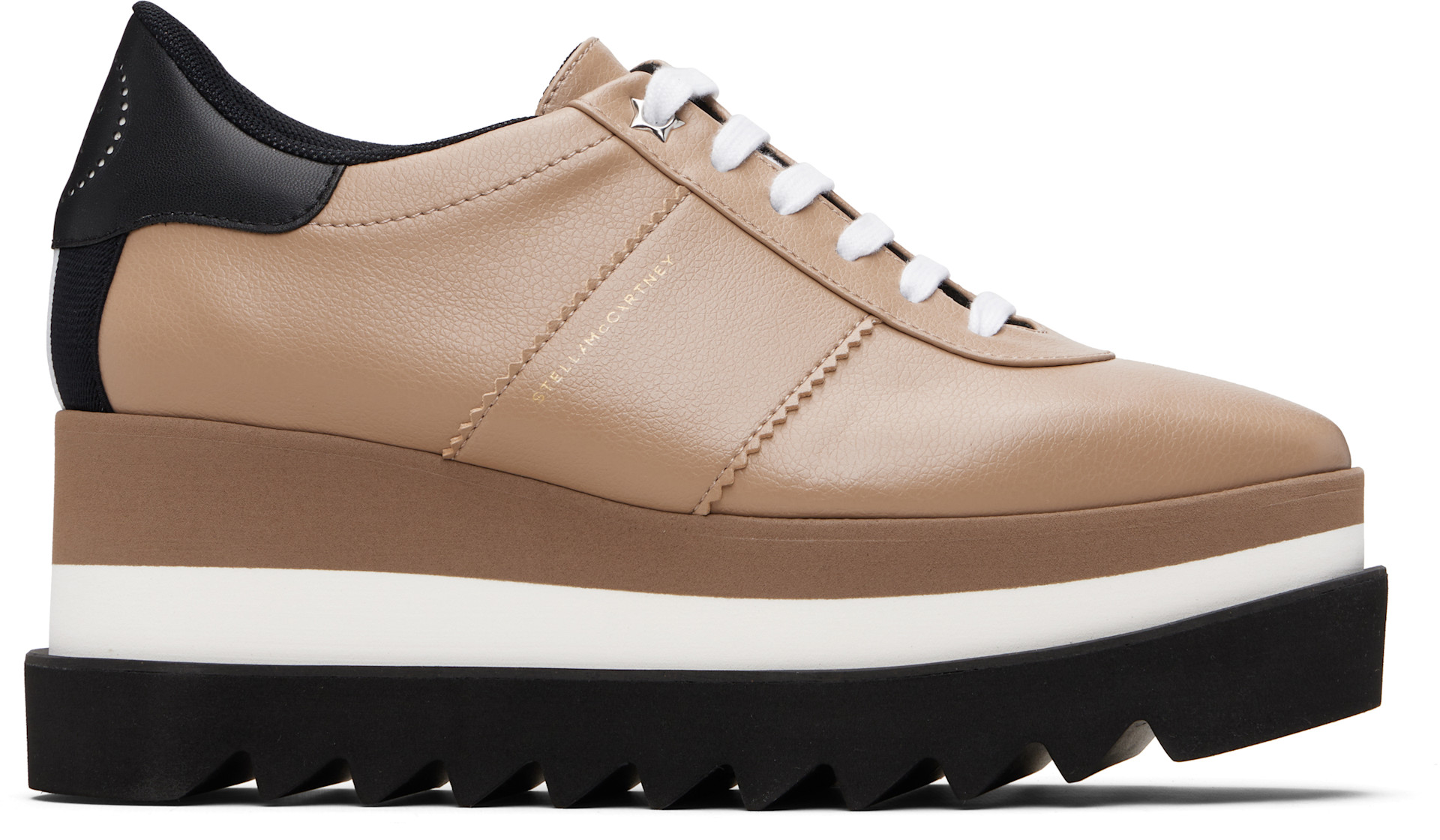 Stella McCartney - Baskets Sneak-Elyse taupes à plateforme