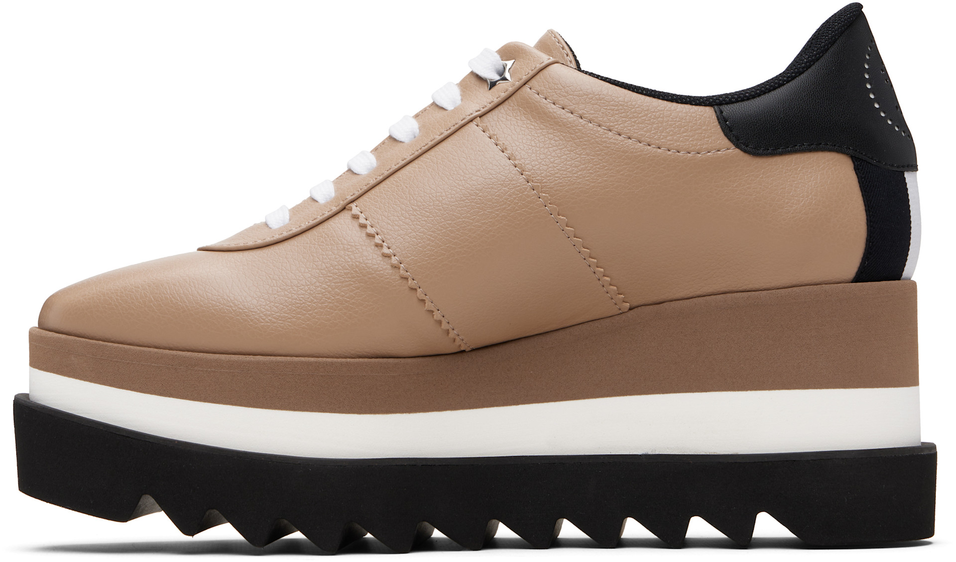 Stella McCartney - Baskets Sneak-Elyse taupes à plateforme
