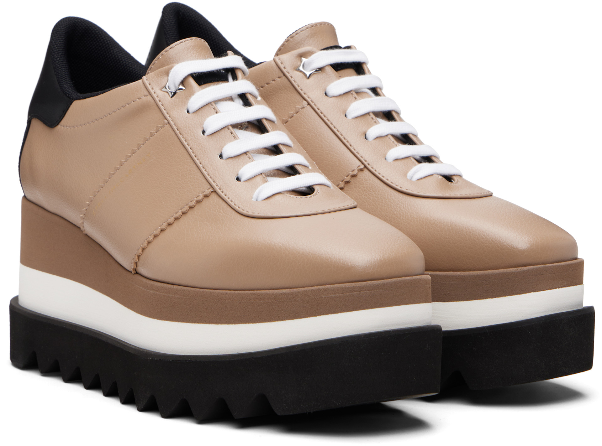 Stella McCartney - Baskets Sneak-Elyse taupes à plateforme