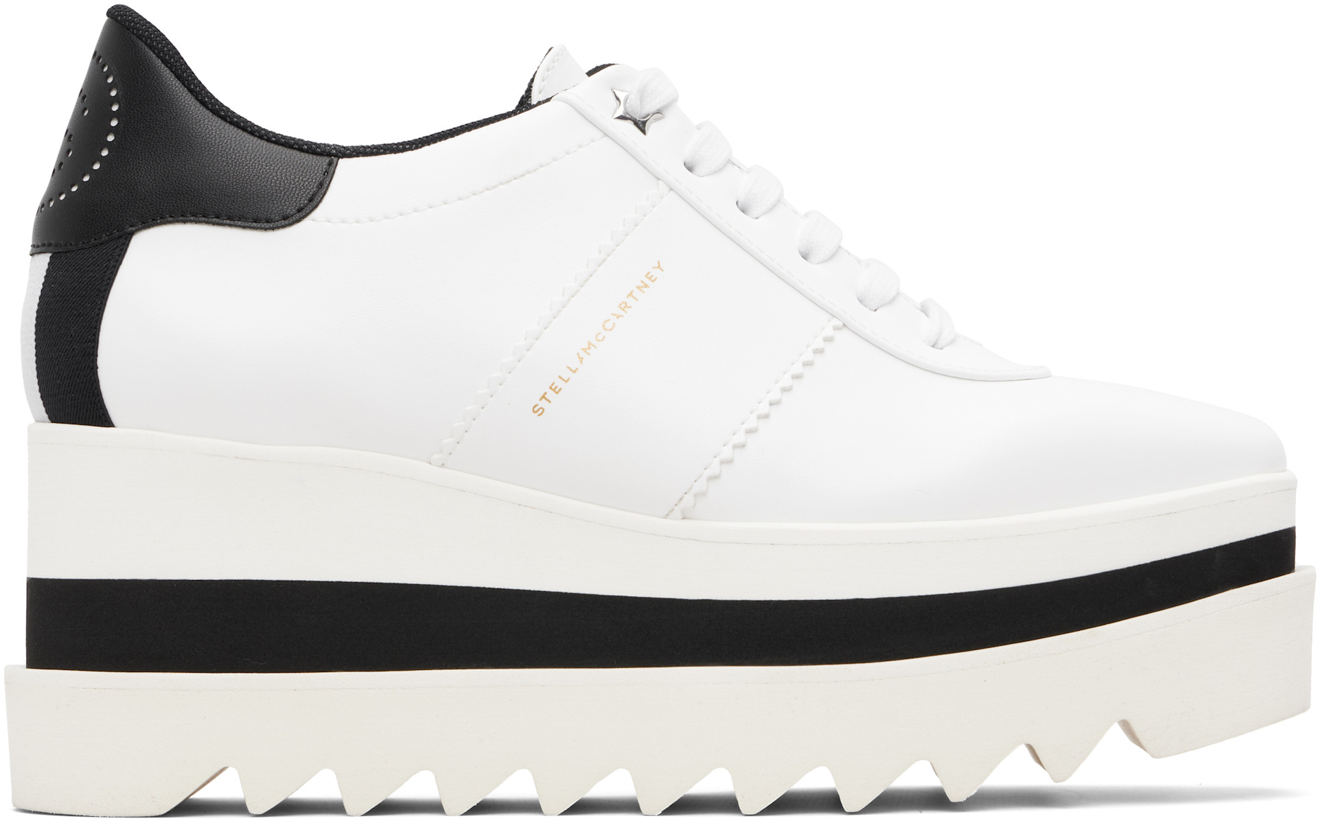 Stella McCartney elyse スター プラットフォームシューズ Stella McCartney: White Sneak-Elyse Platform Sneakers | SSENSE Canada