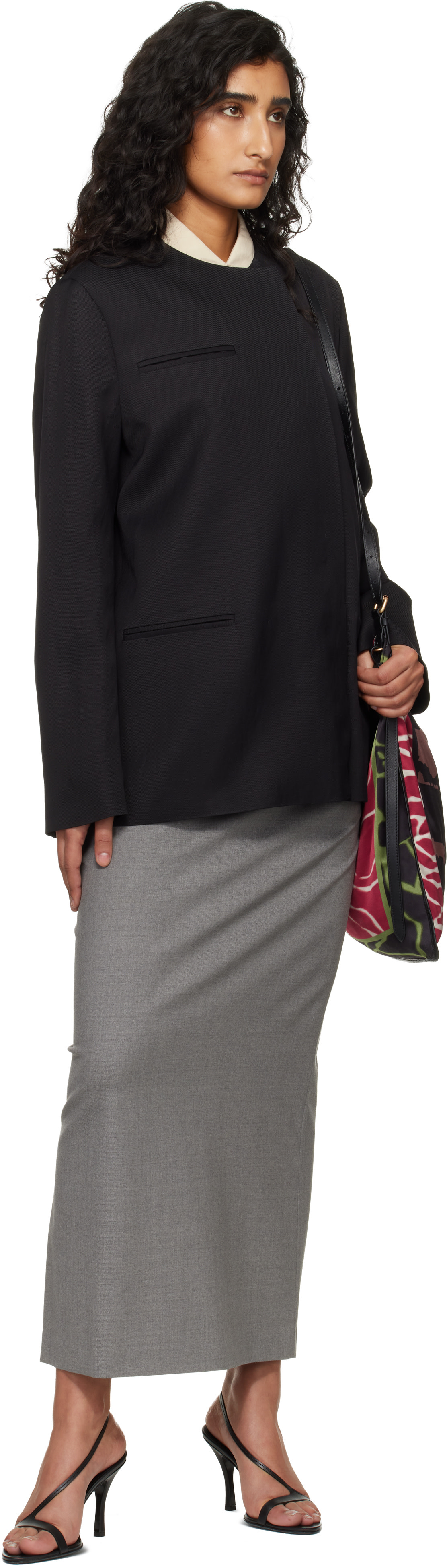 Loulou de Saison: Gray Samos LDS Grain de Poudre Maxi Skirt | SSENSE
