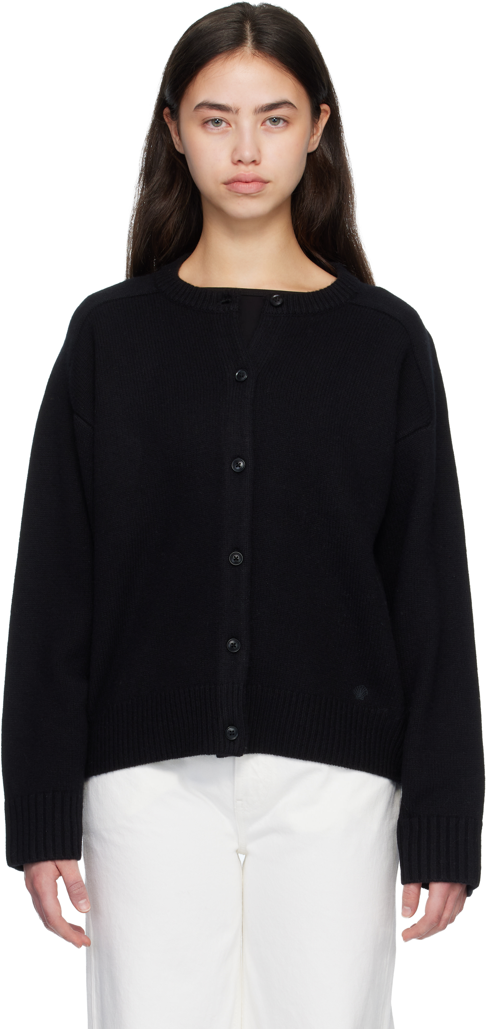 Loulou de Saison: Black AIDAR LDS Wool Cashmere Cardigan | SSENSE
