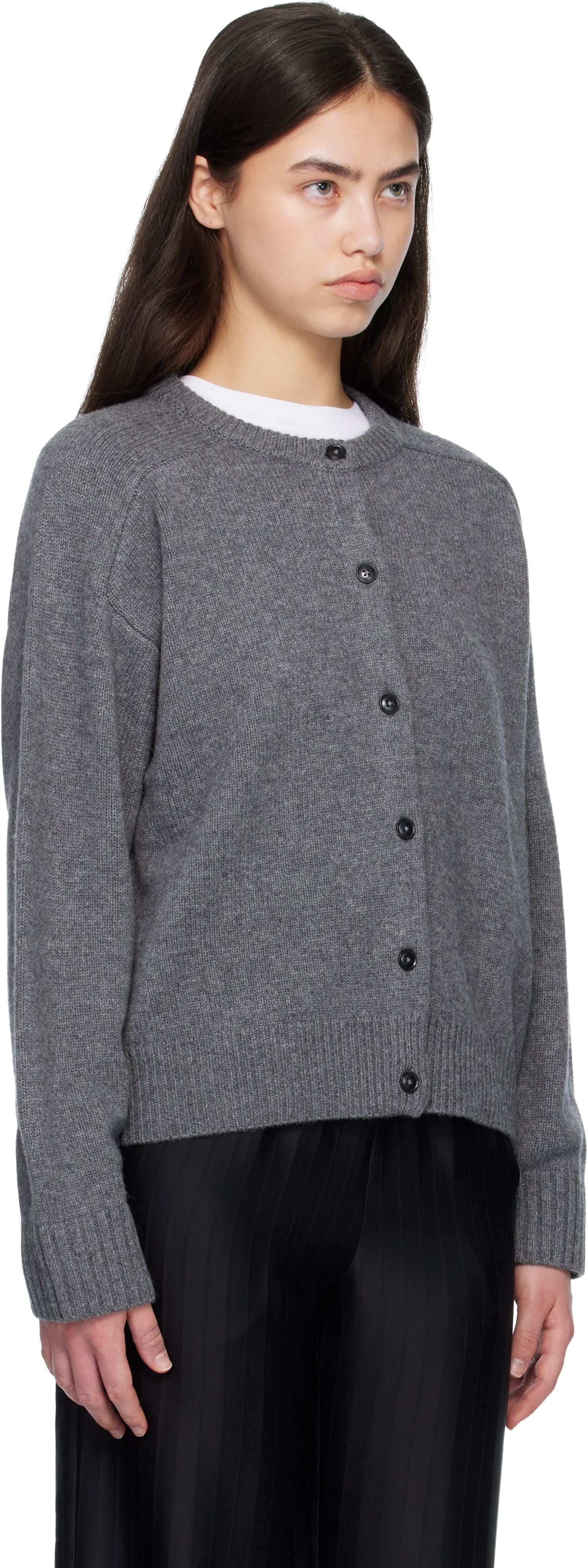 Loulou de Saison: Gray AIDAR LDS Wool Cashmere Cardigan | SSENSE