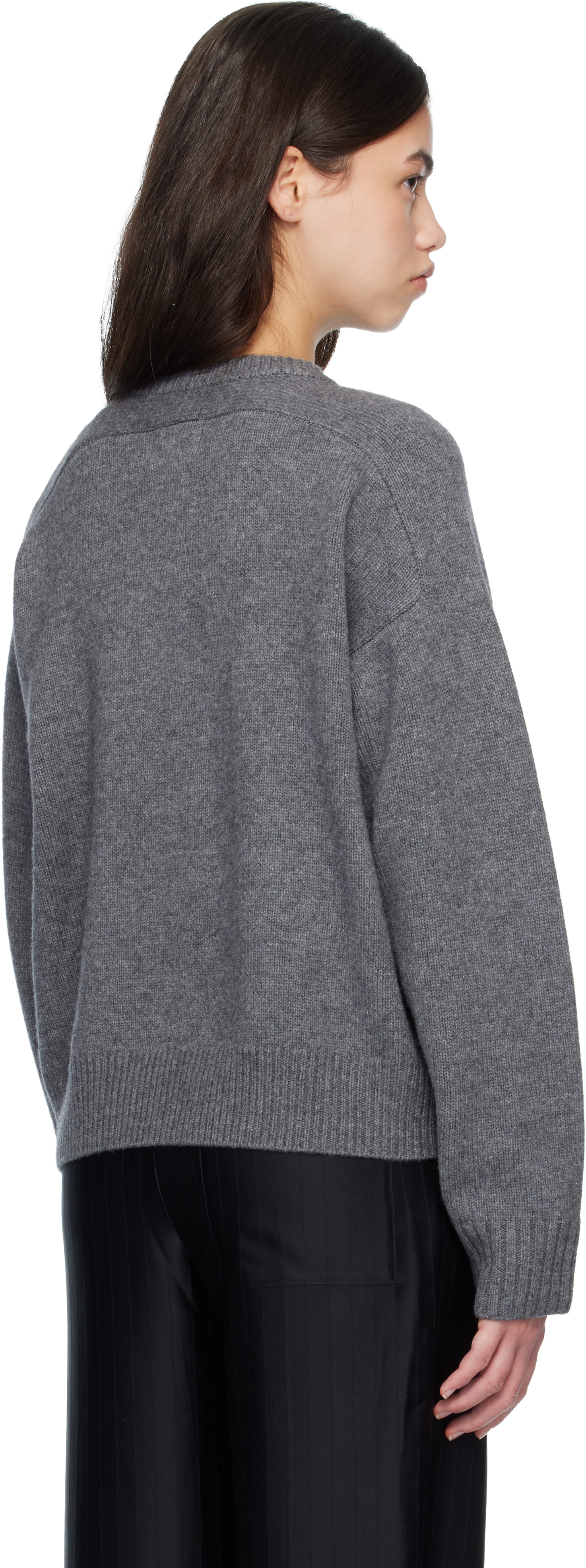 Loulou de Saison: Gray AIDAR LDS Wool Cashmere Cardigan | SSENSE