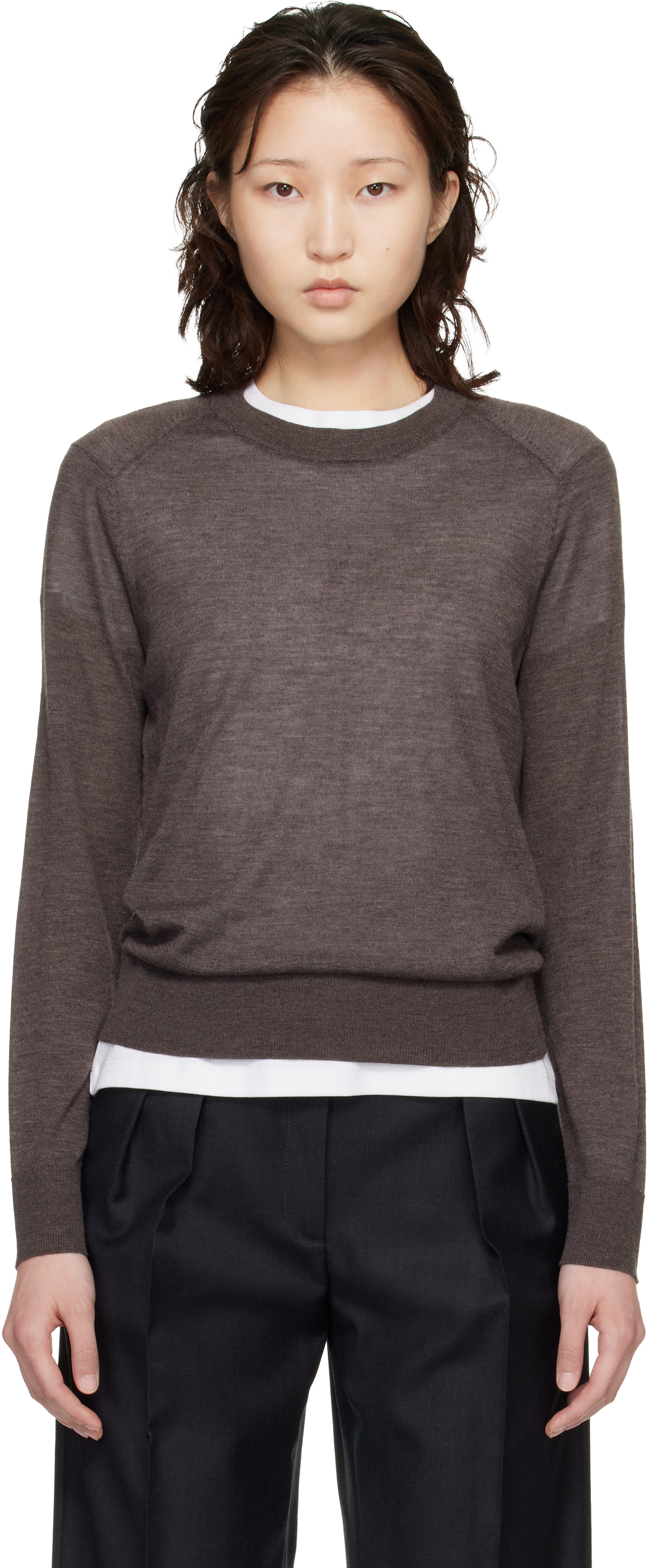 Loulou de Saison - Pull Ditto Fluid brun