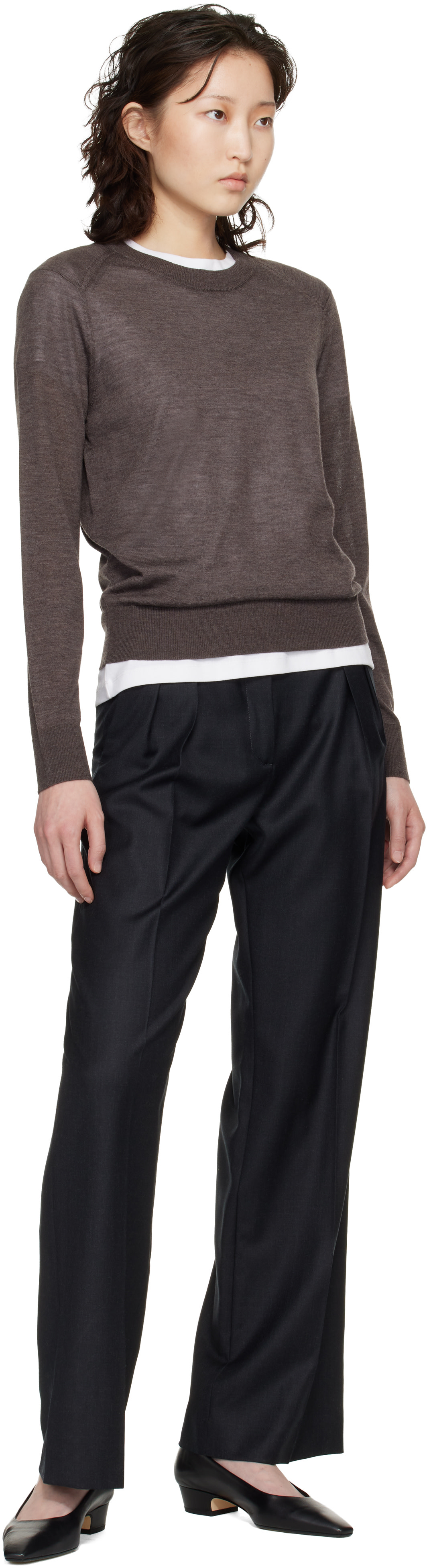 Loulou de Saison - Pull Ditto Fluid brun