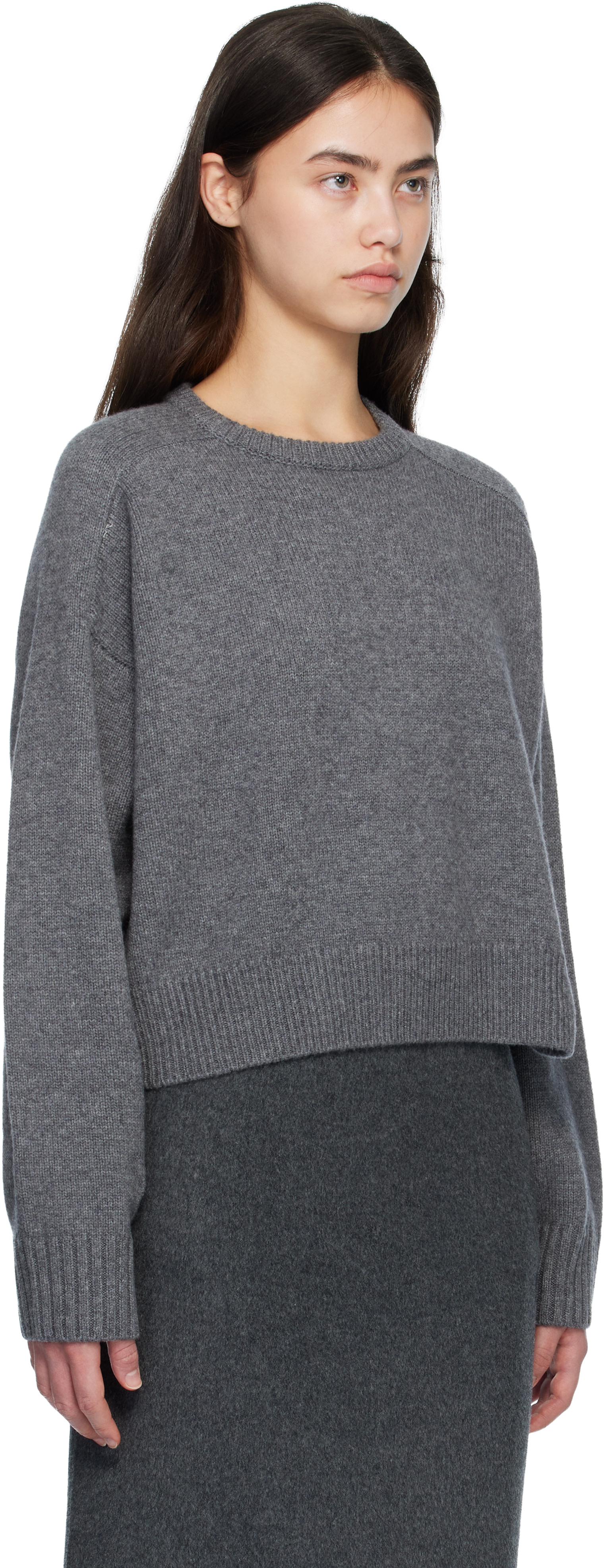 Loulou de Saison - Pull écourté Bruzzi gris