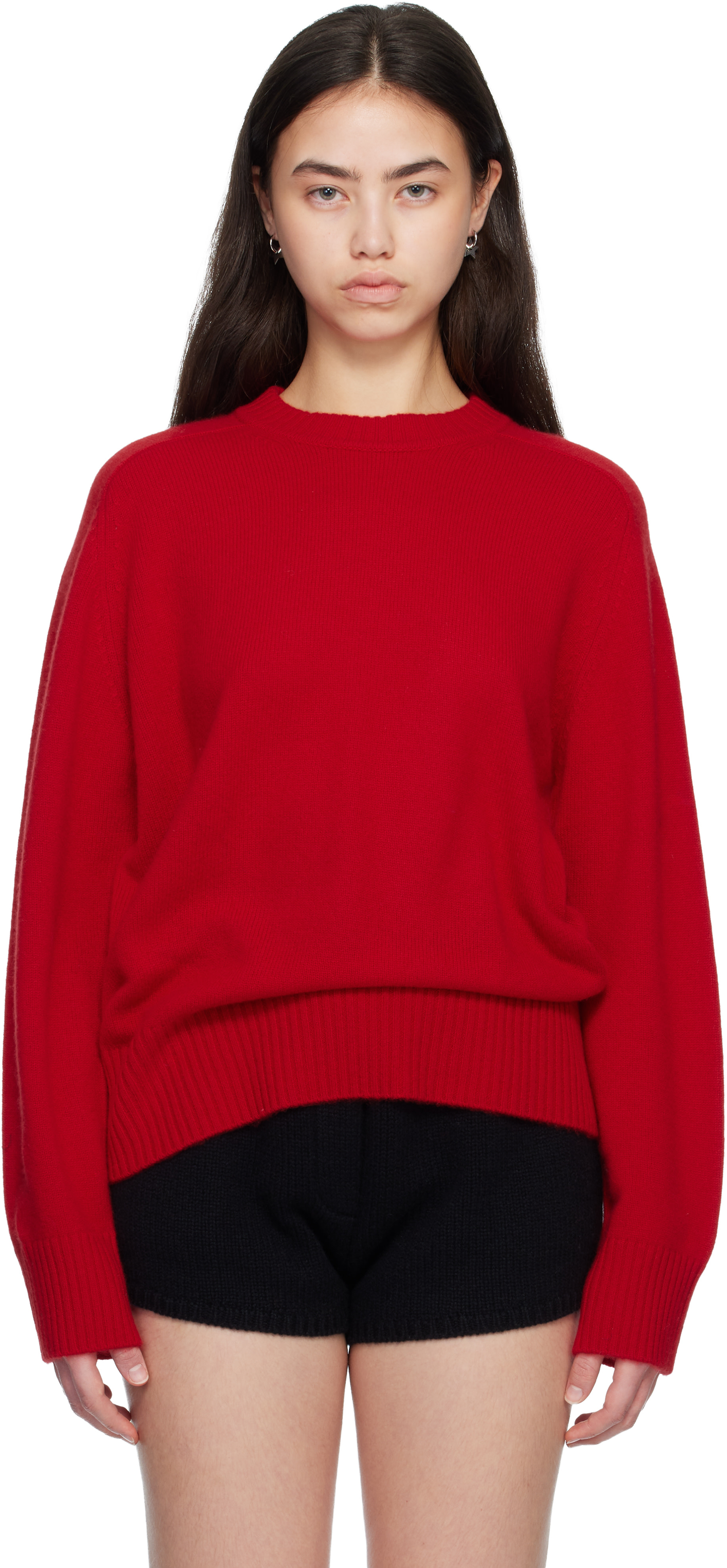 Loulou de Saison - Pull BALTRA rouge en cachemire à logo