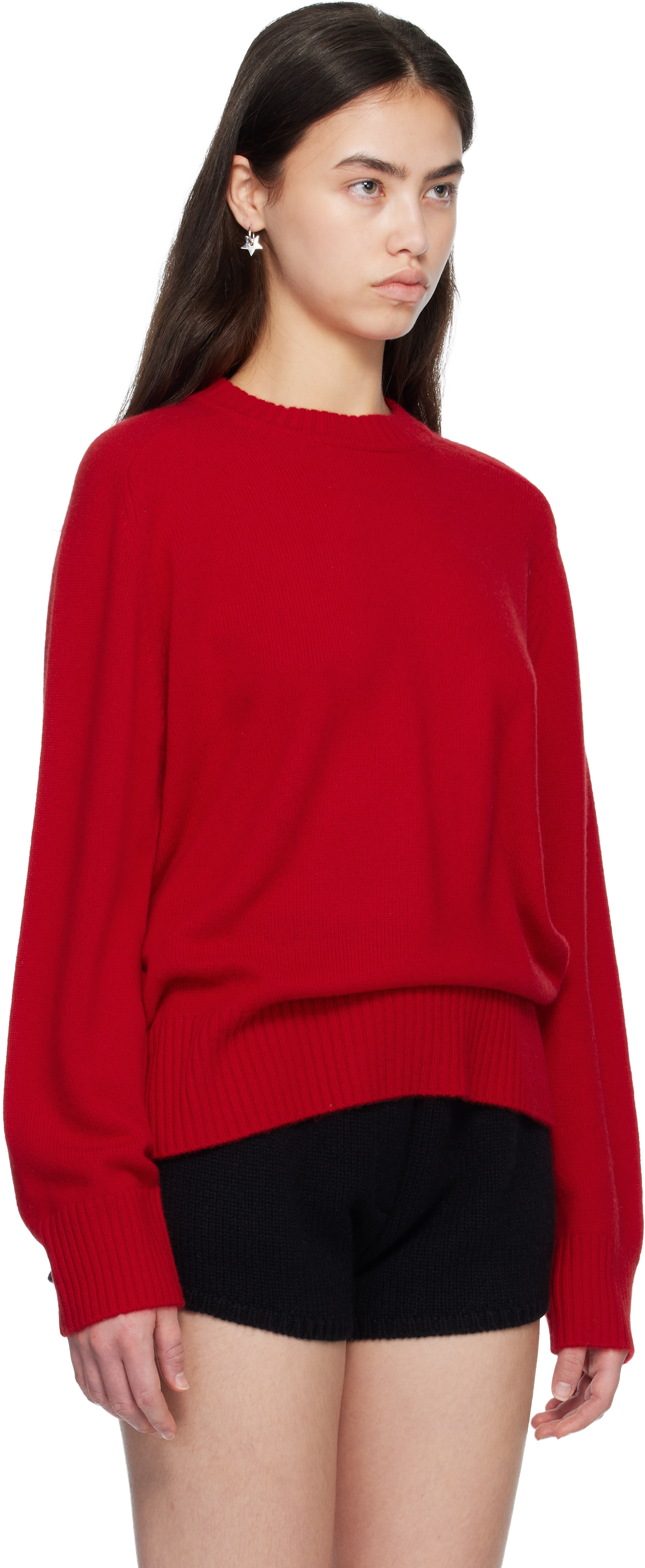 Loulou de Saison - Pull BALTRA rouge en cachemire à logo