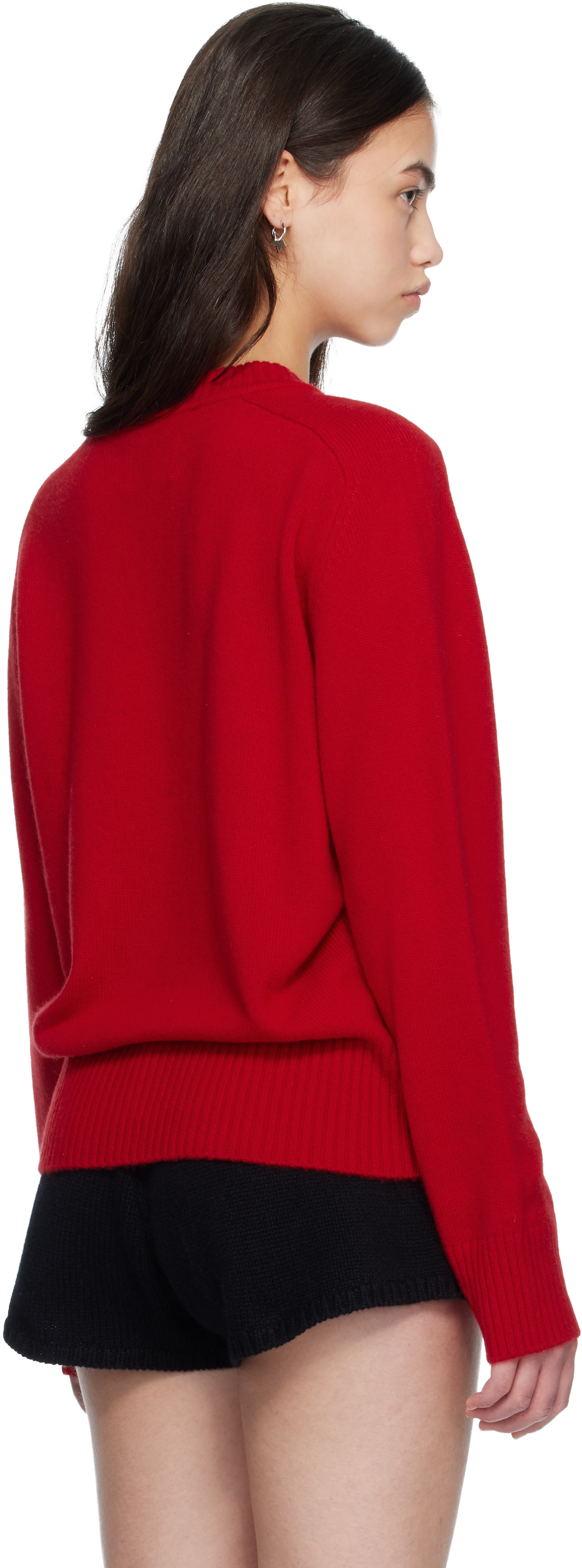 Loulou de Saison - Pull BALTRA rouge en cachemire à logo