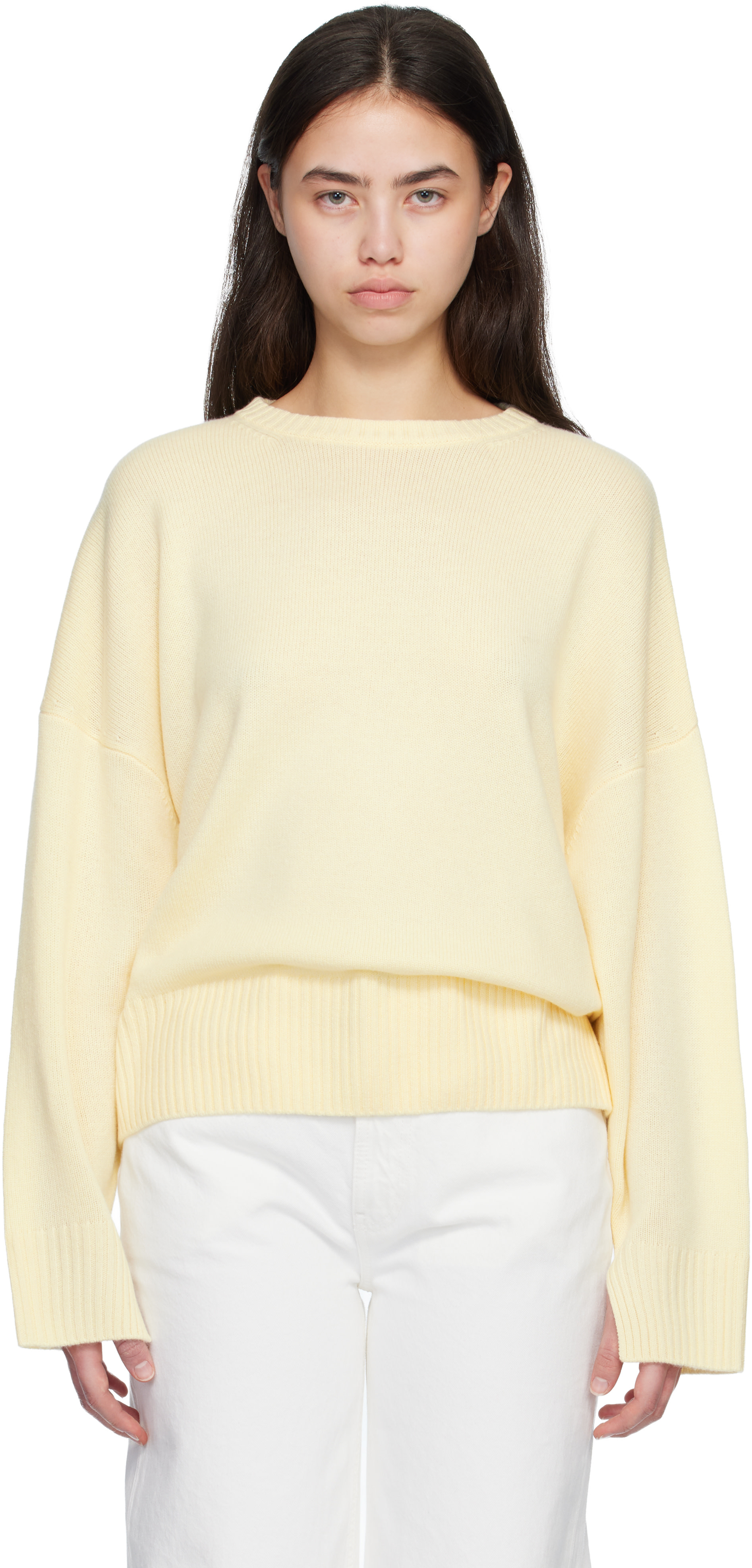 Loulou de Saison - Pull Anton blanc cassé en cachemire