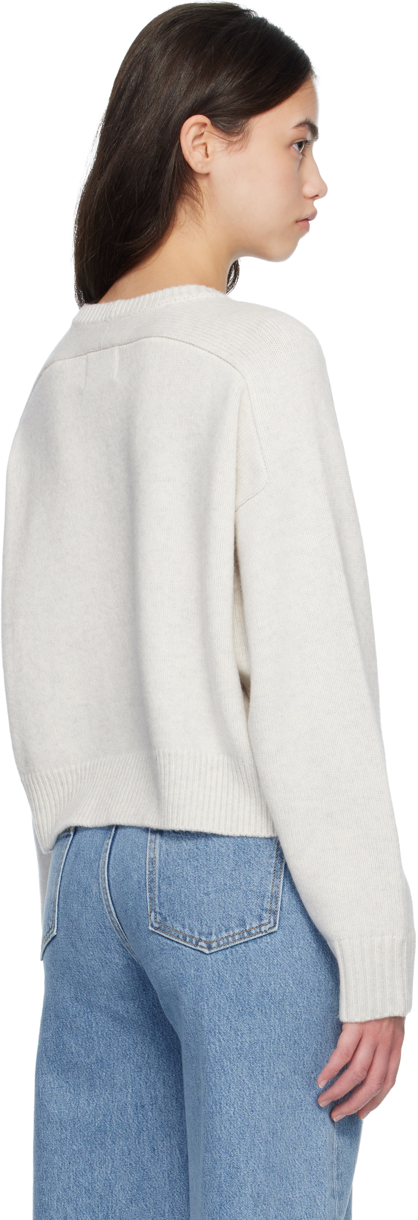 Loulou de Saison - Pull écourté BRUZZI gris à logo