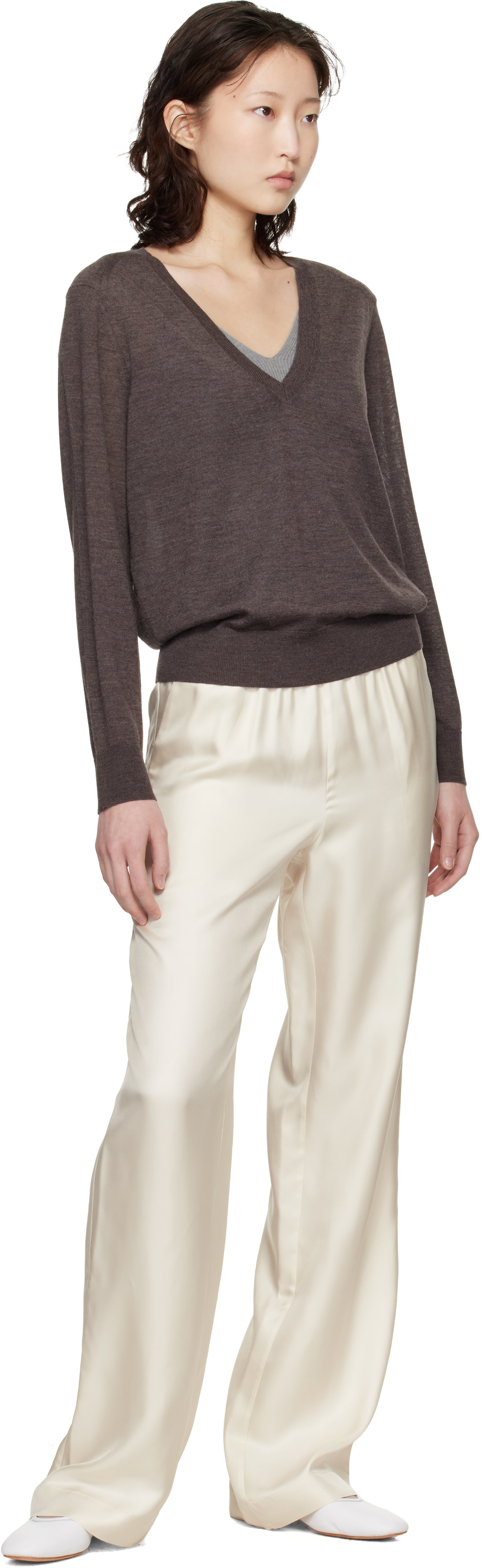Loulou de Saison - Pull Julio LDS brun en cachemire