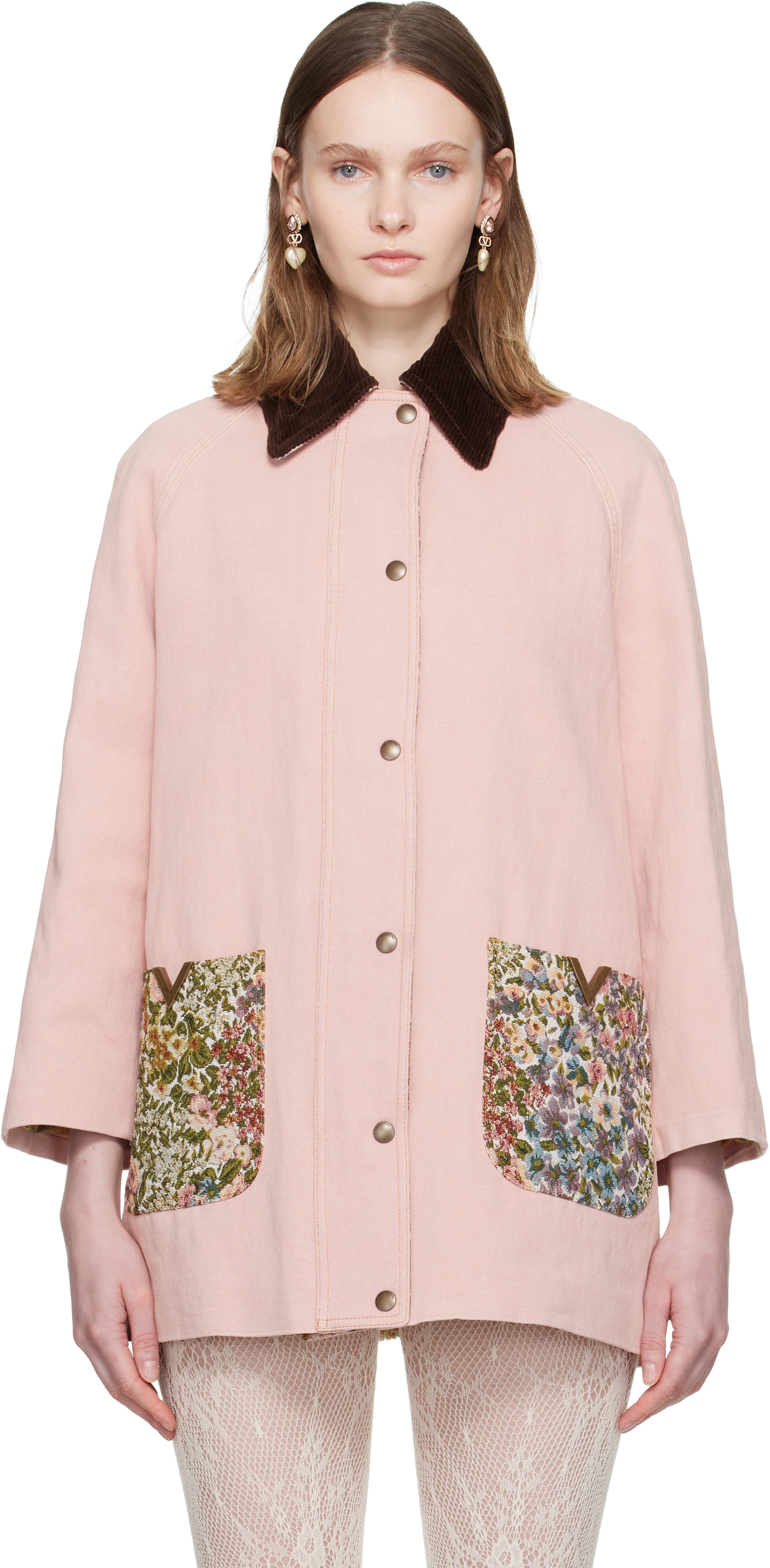 Valentino - Blouson rose en denim