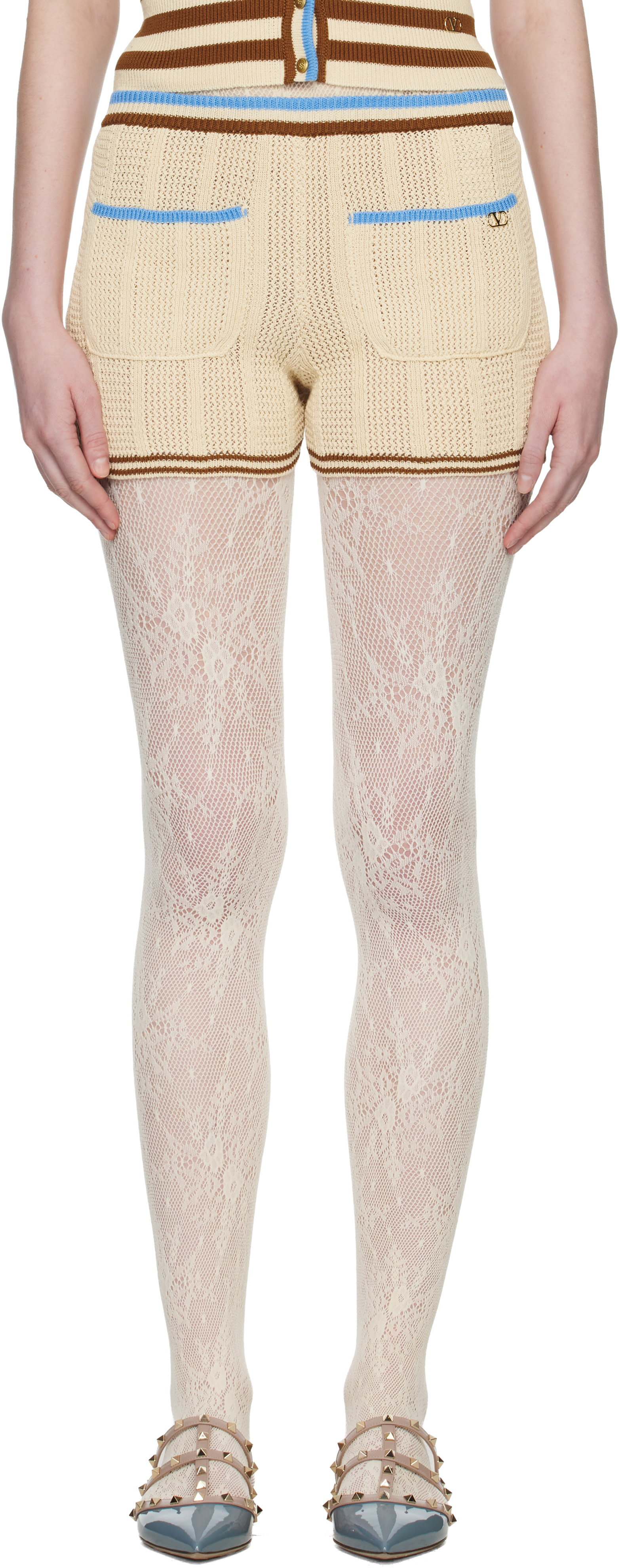 Valentino - Short beige en coton