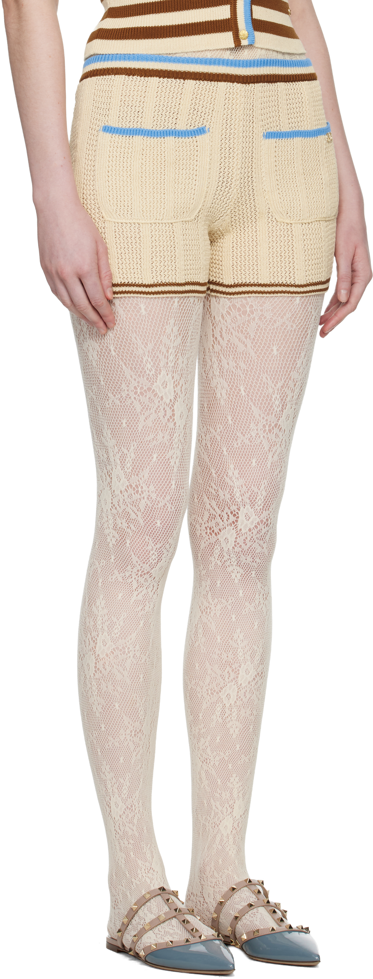 Valentino - Short beige en coton