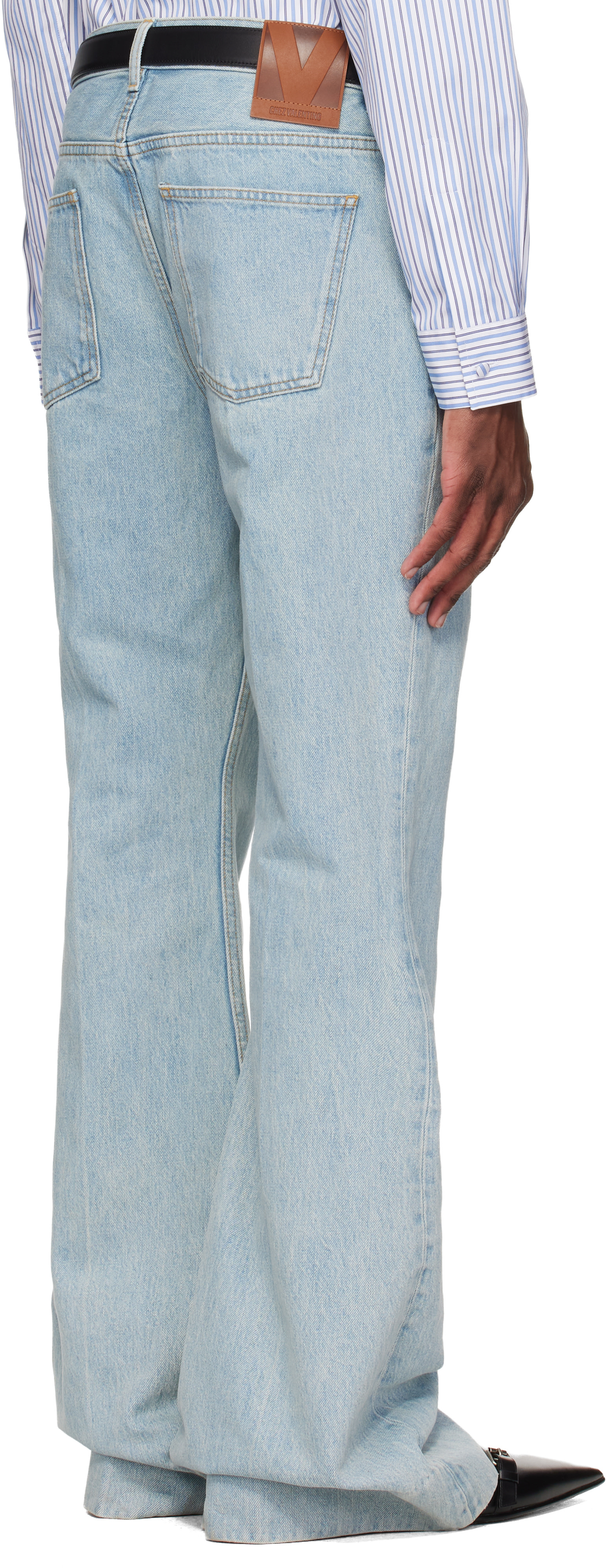 Valentino: Blue 5 Pocket Flare Jeans | SSENSE