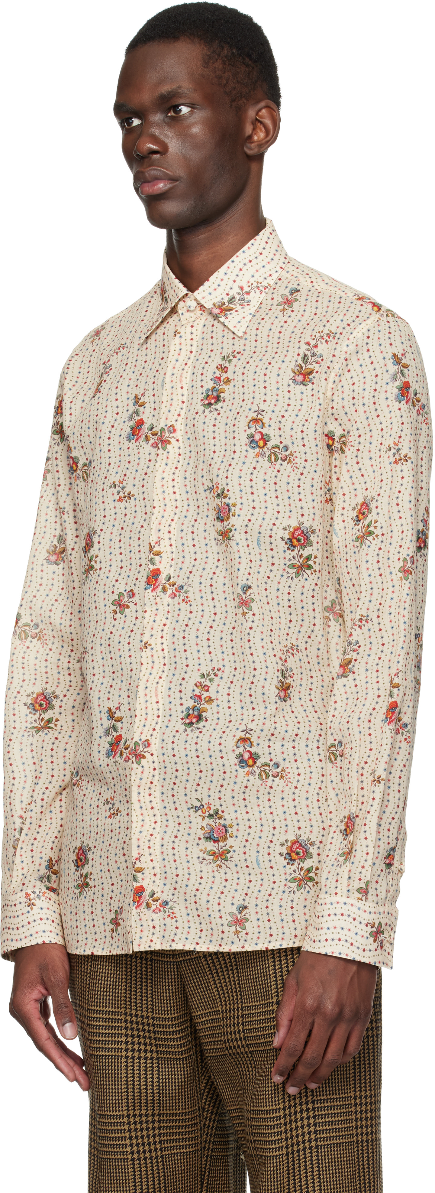 Valentino: ベージュ Papier Floral シャツ | SSENSE 日本