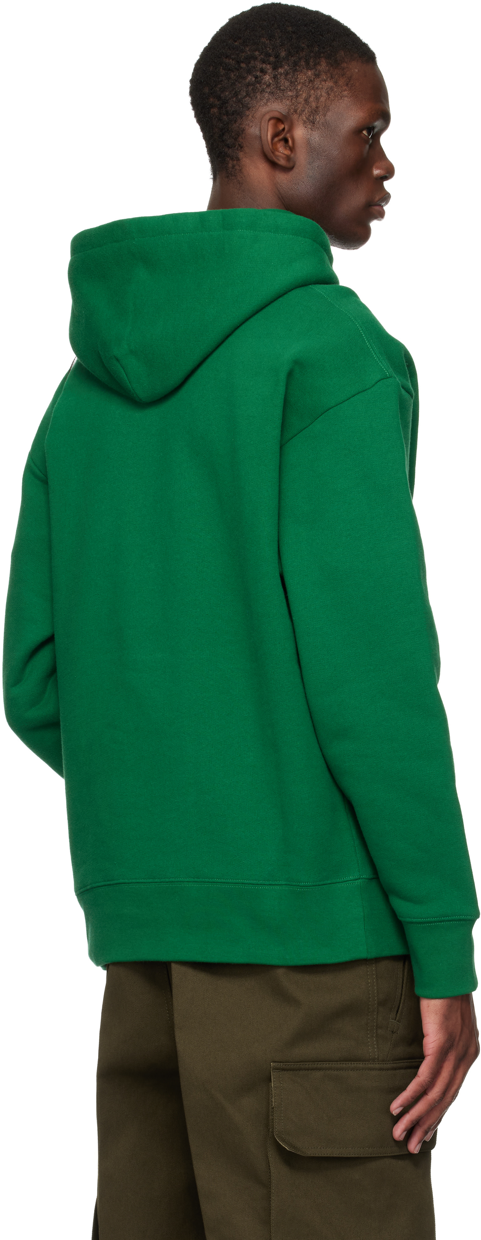 Valentino - Pull à capuche 'Panther' vert en coton