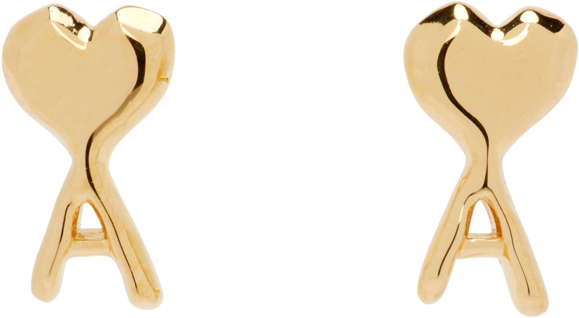 AMI Paris: Ami de Coeur Hammered ピアス | SSENSE 日本