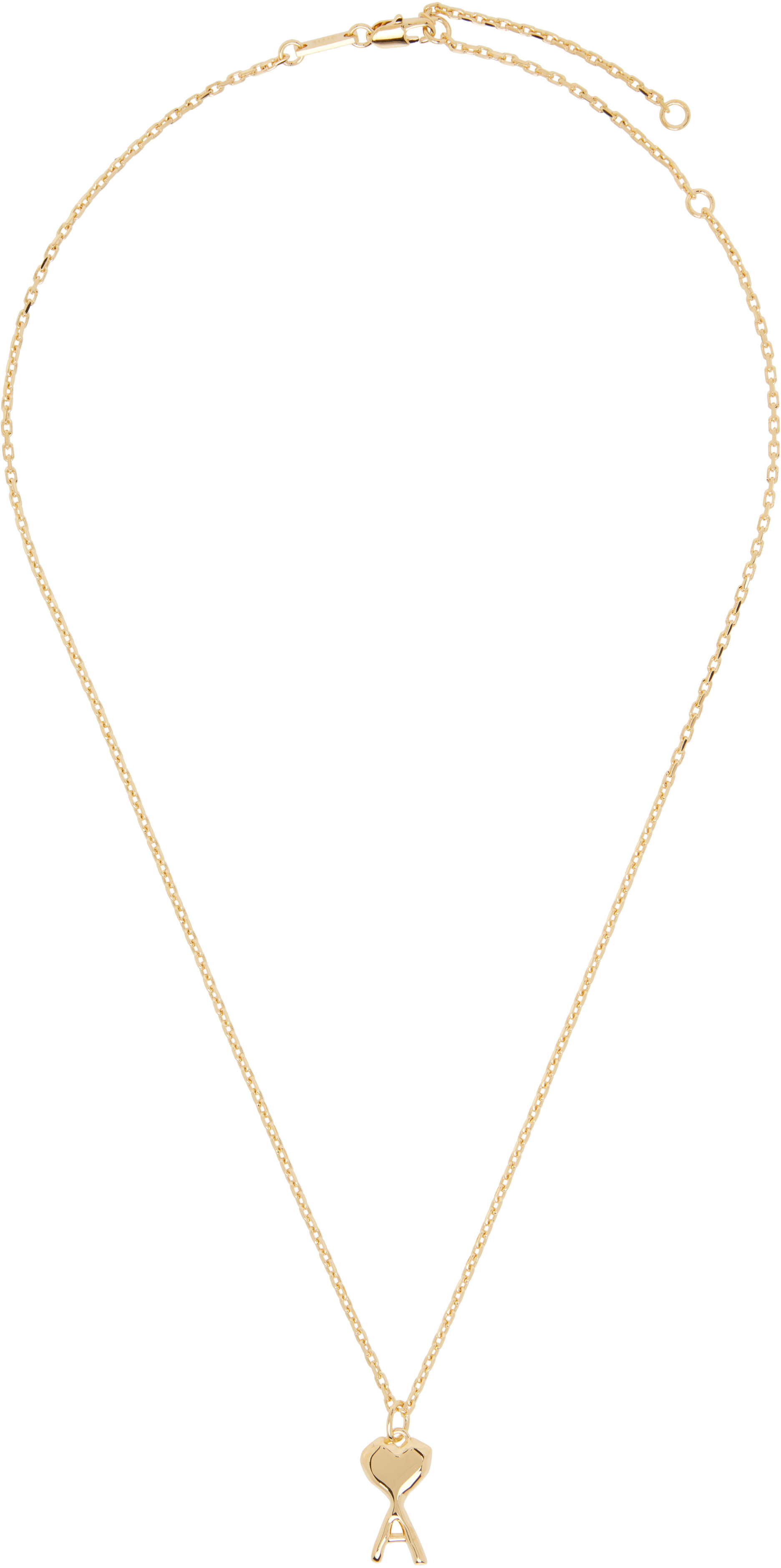 AMI Paris: Ami de Coeur Thin Hammered ネックレス | SSENSE 日本
