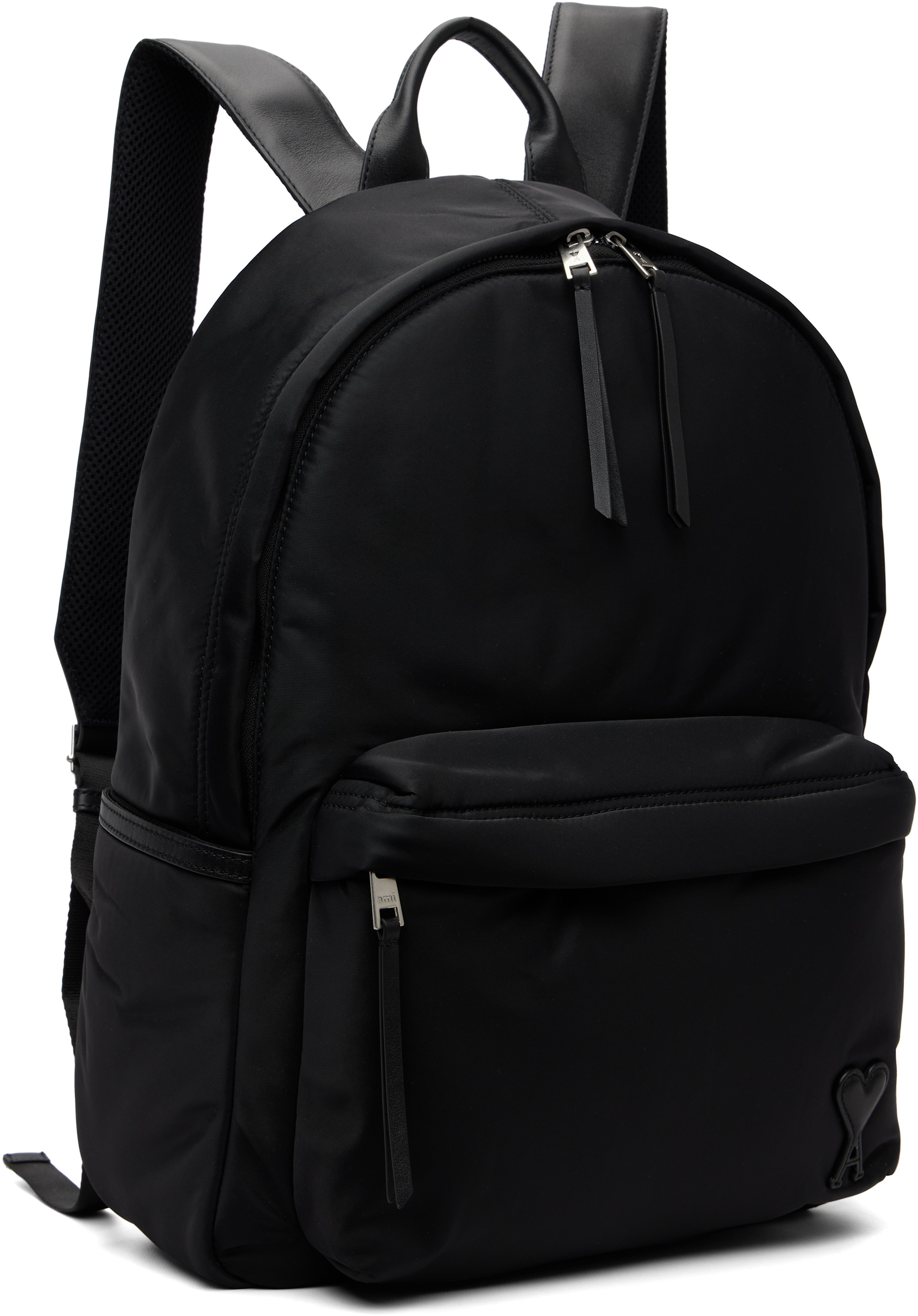AMI Paris - Black Nylon Marcel Backpack