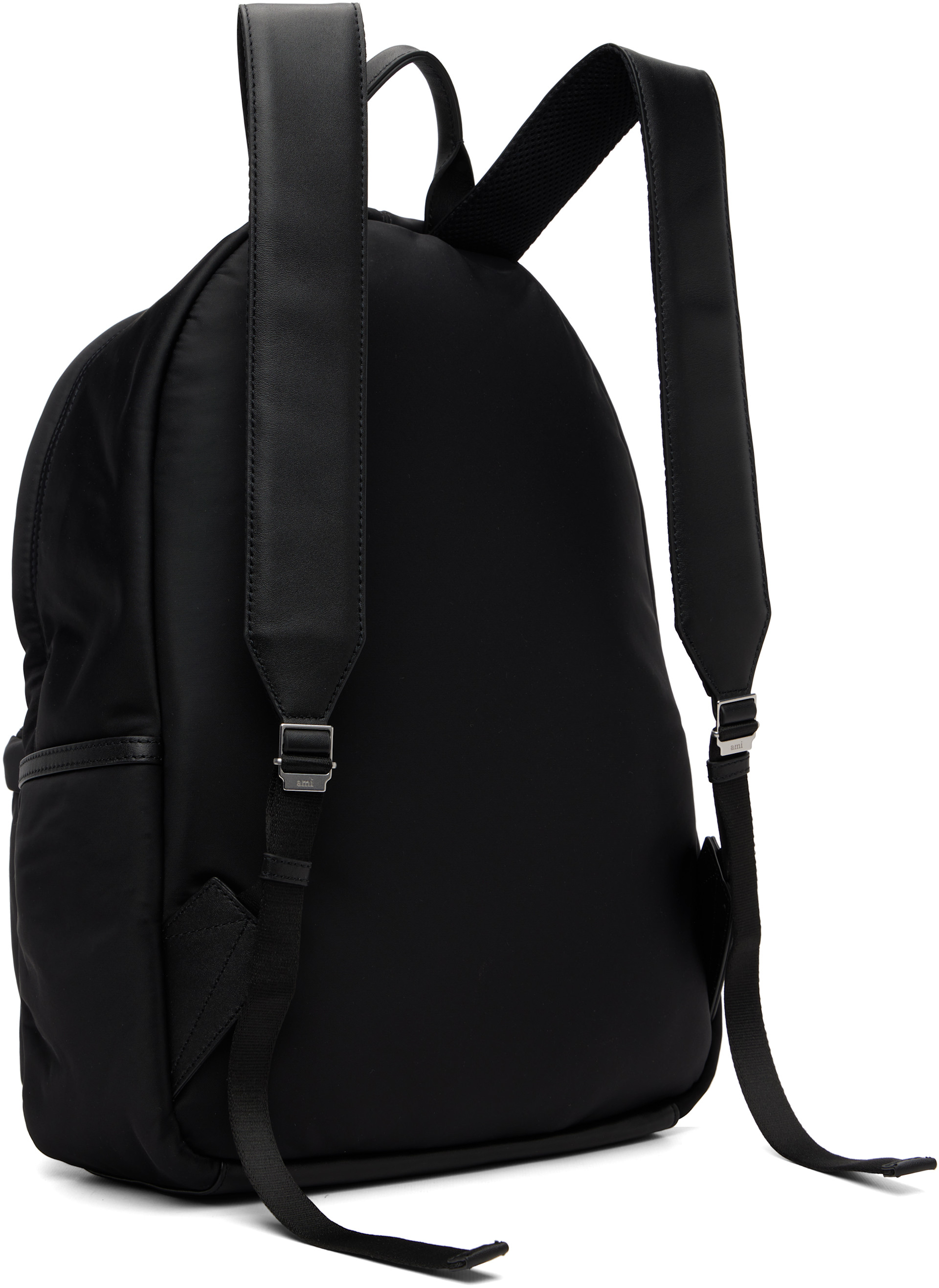 AMI Paris - Black Nylon Marcel Backpack