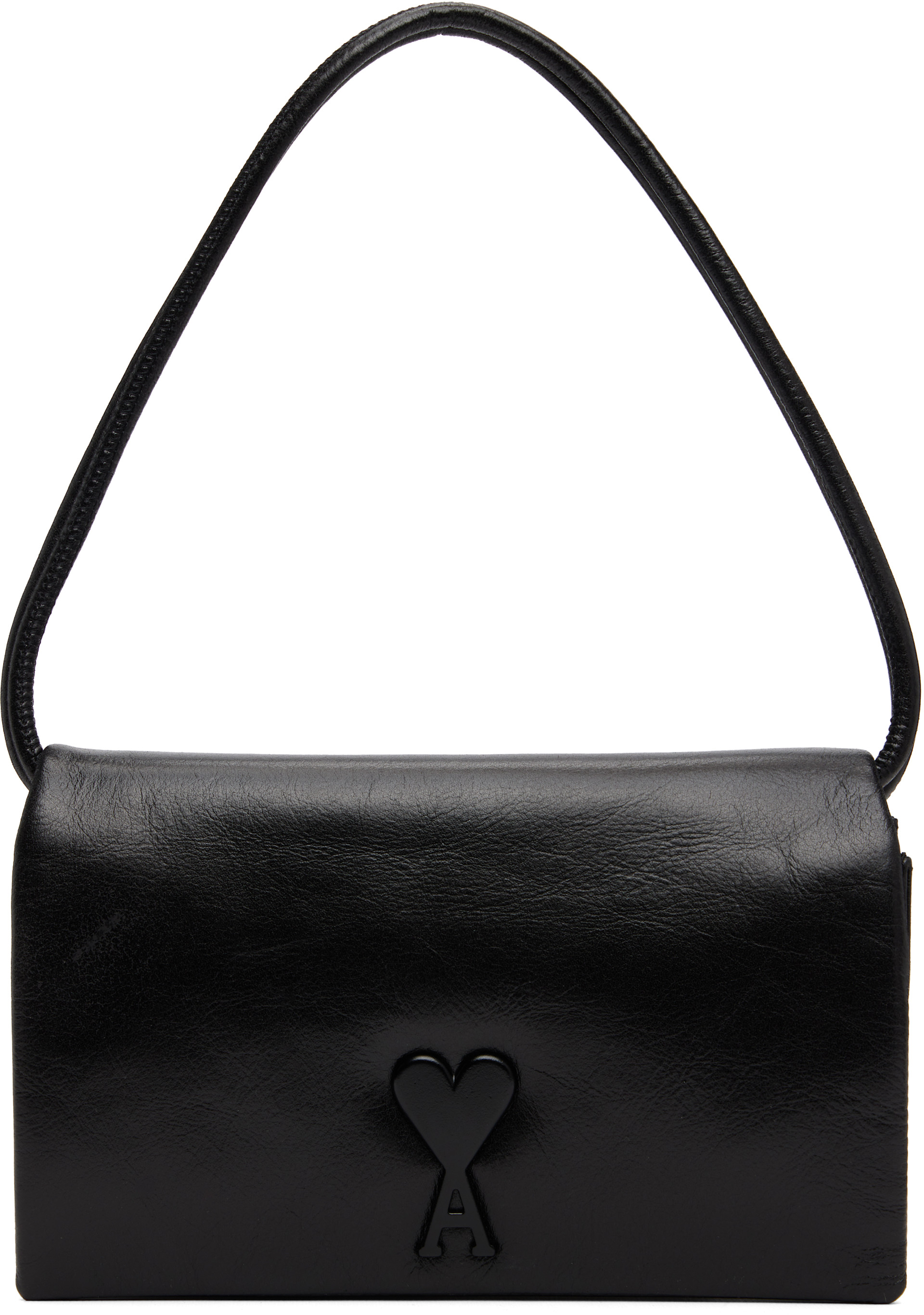 AMI Paris: Black Voulez-Vous Wallet On Strap Bag | SSENSE