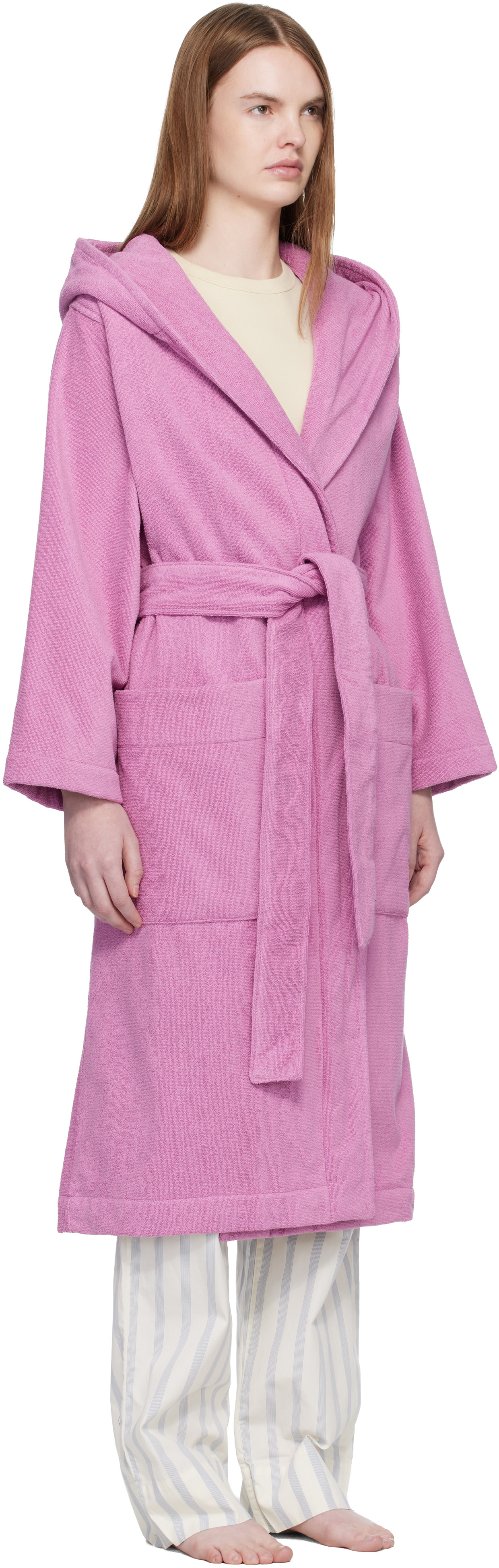 Tekla - Pink Terry Hooded Bathrobe