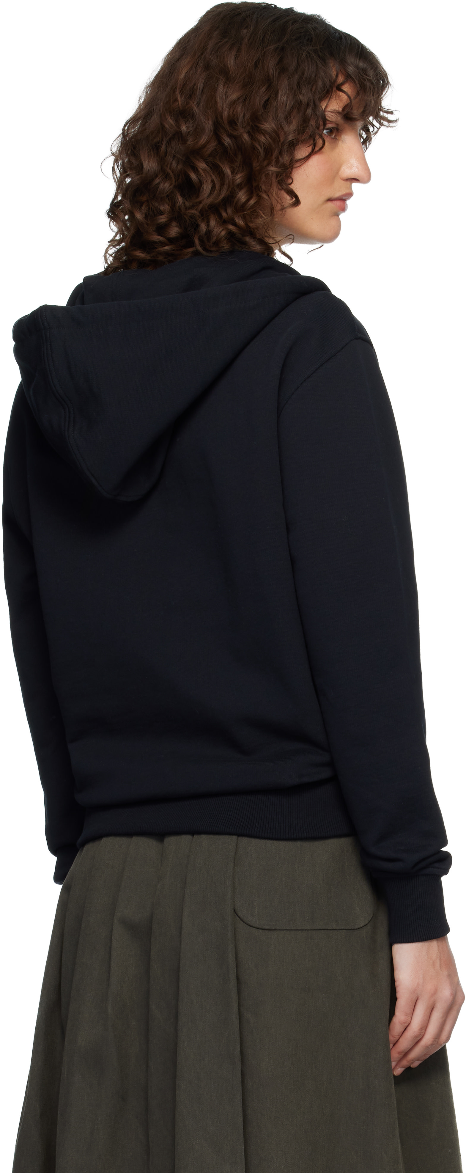 AMI Paris: Black Ami de Coeur Zipped Hoodie | SSENSE Canada