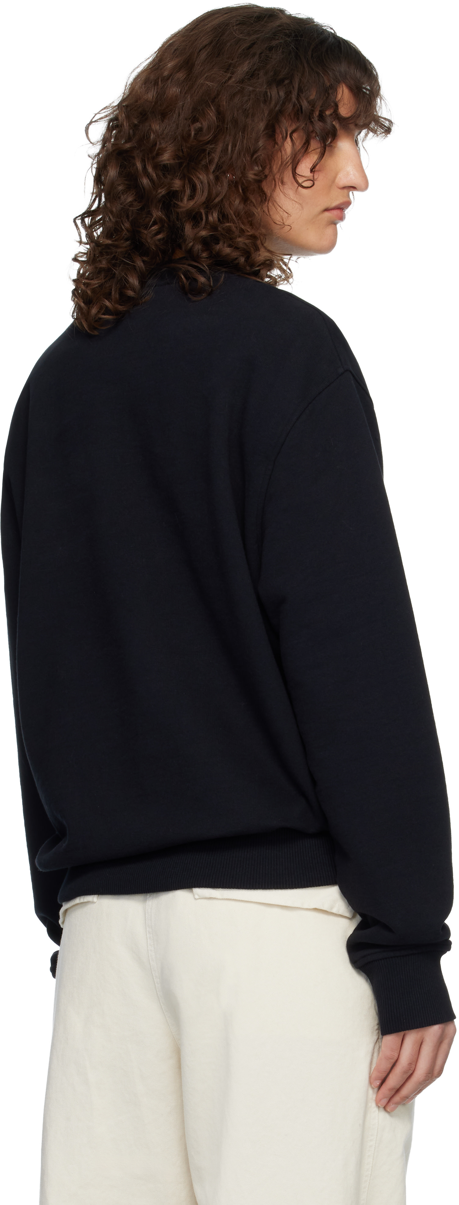 AMI Paris: Black Cotton Ami de Coeur Sweatshirt | SSENSE Canada