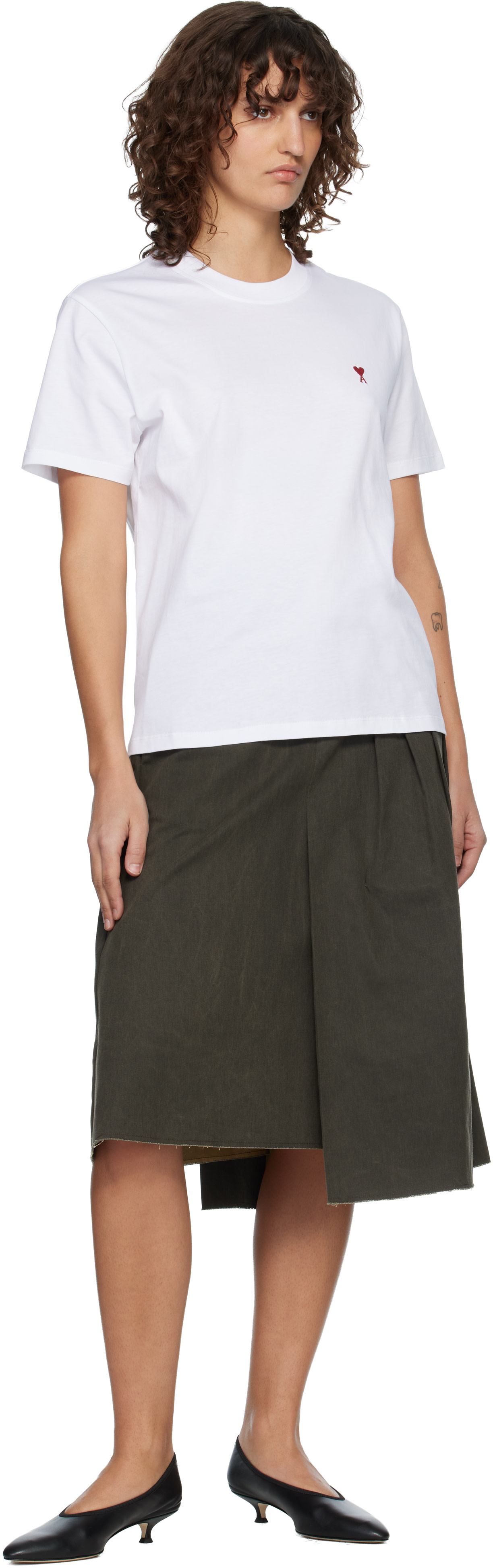 AMI Paris: White Ami de Coeur T-shirt | SSENSE