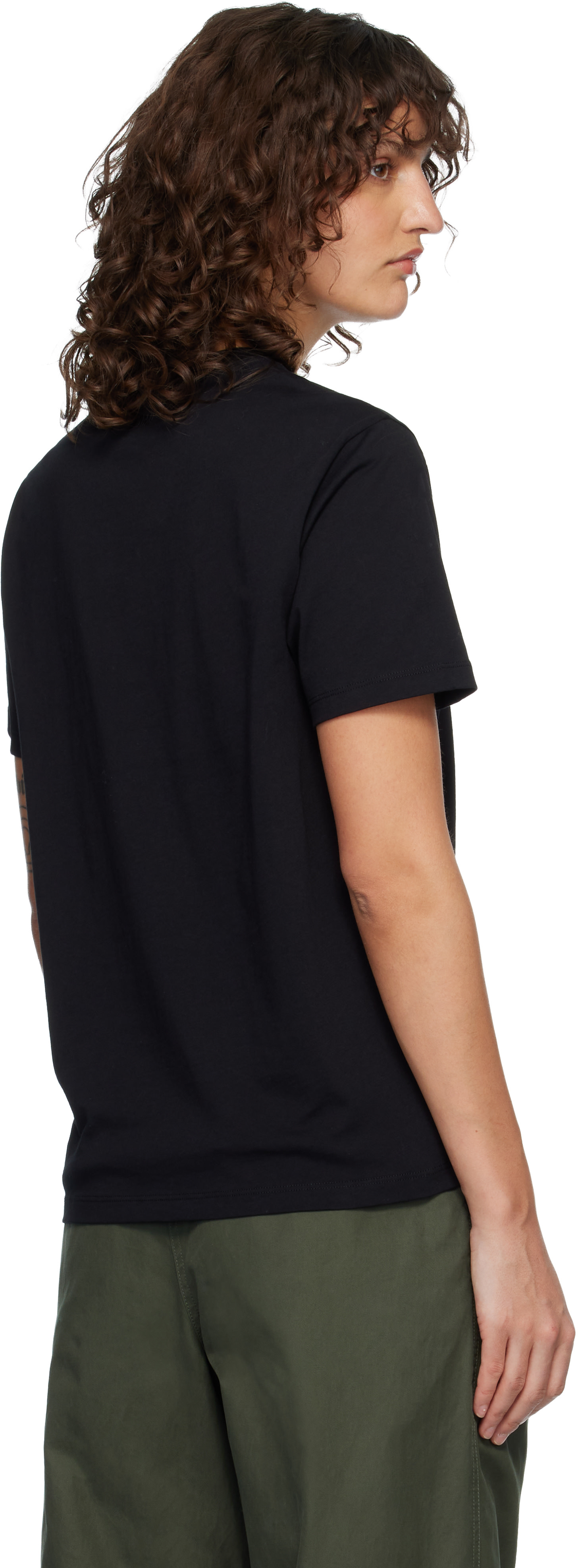 AMI Paris: ブラック Ami de Coeur Tシャツ | SSENSE 日本