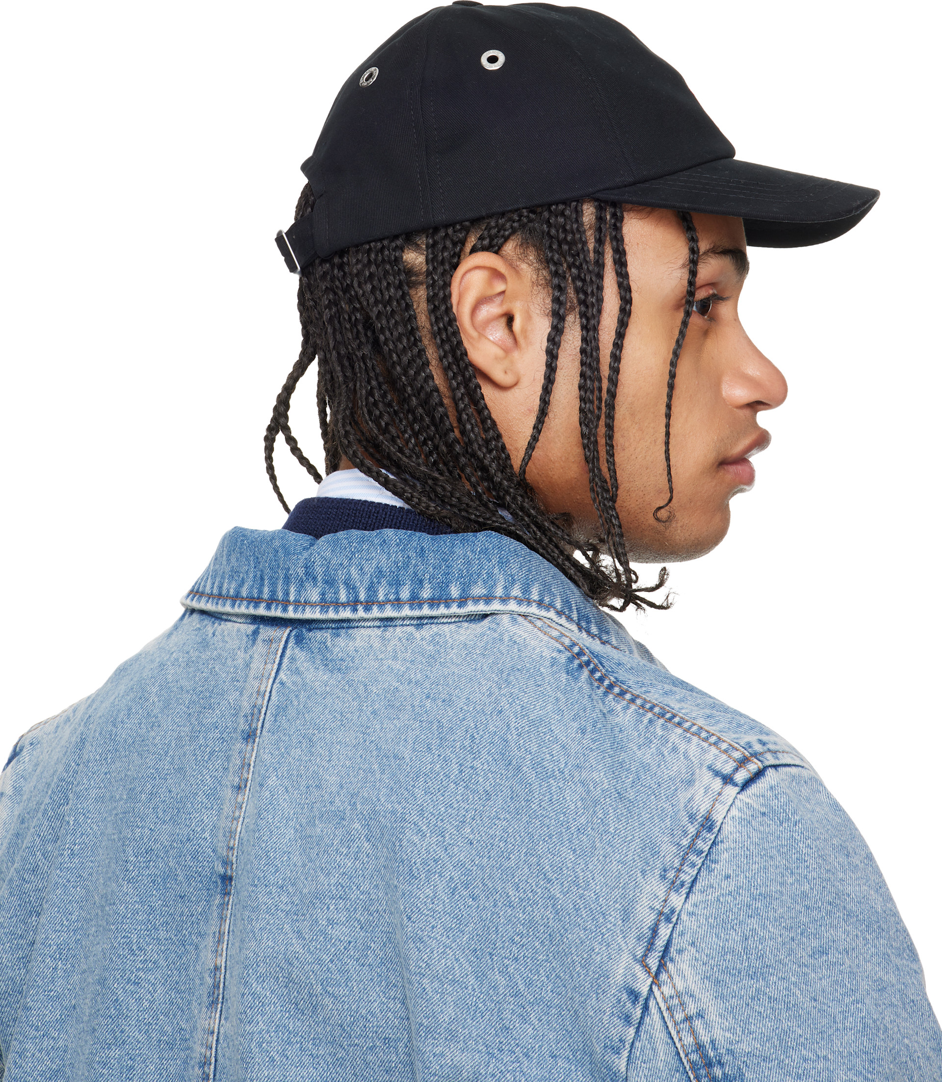 AMI Paris: Black Cotton Ami de Coeur Embroidery Cap | SSENSE Canada